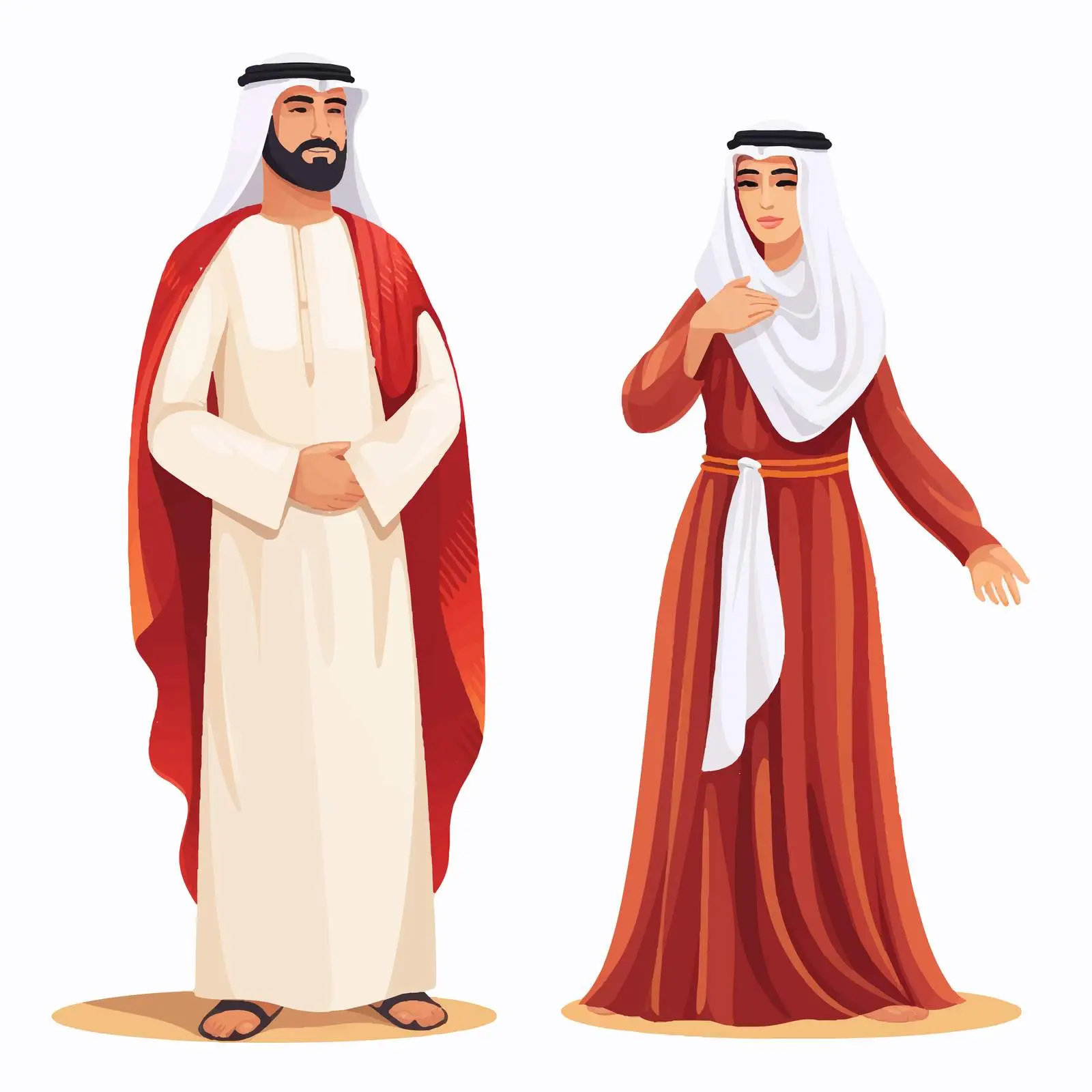 Arab Muslim Couple in Traditional Attire – free interpersonal connection image from Dotvec