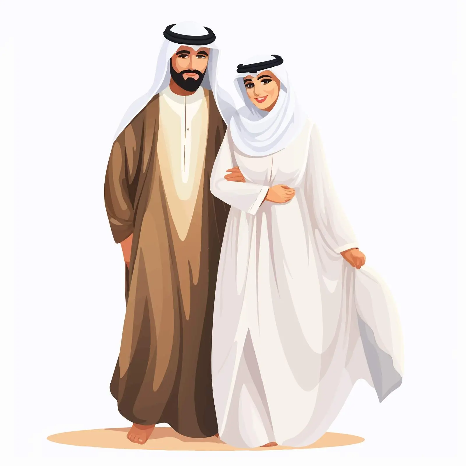Arab Muslim Couple in Traditional Clothing — free download from Dotvec