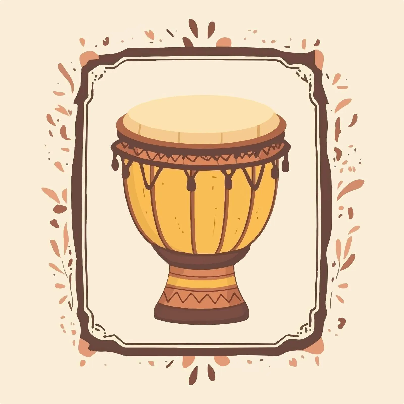 Flat Vector Illustration of Arabic Drum Instrument — free download from Dotvec
