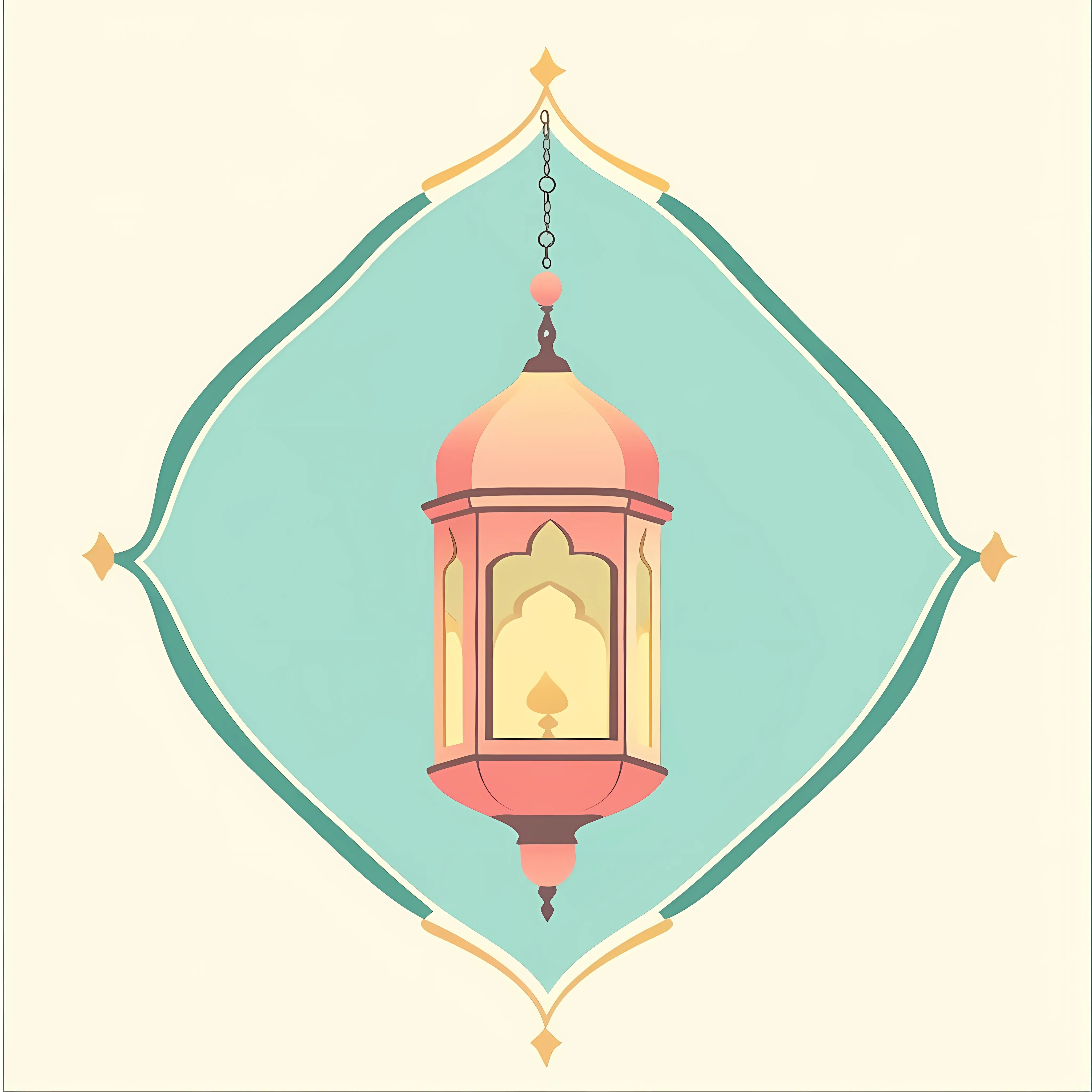 Arabic Lamp Decoration Flat Vector Illustration — free download from Dotvec