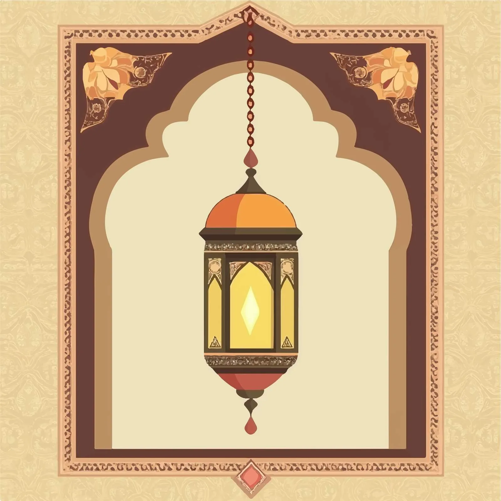 Arabic Lamp Decorative Flat Vector Illustration — free download from Dotvec