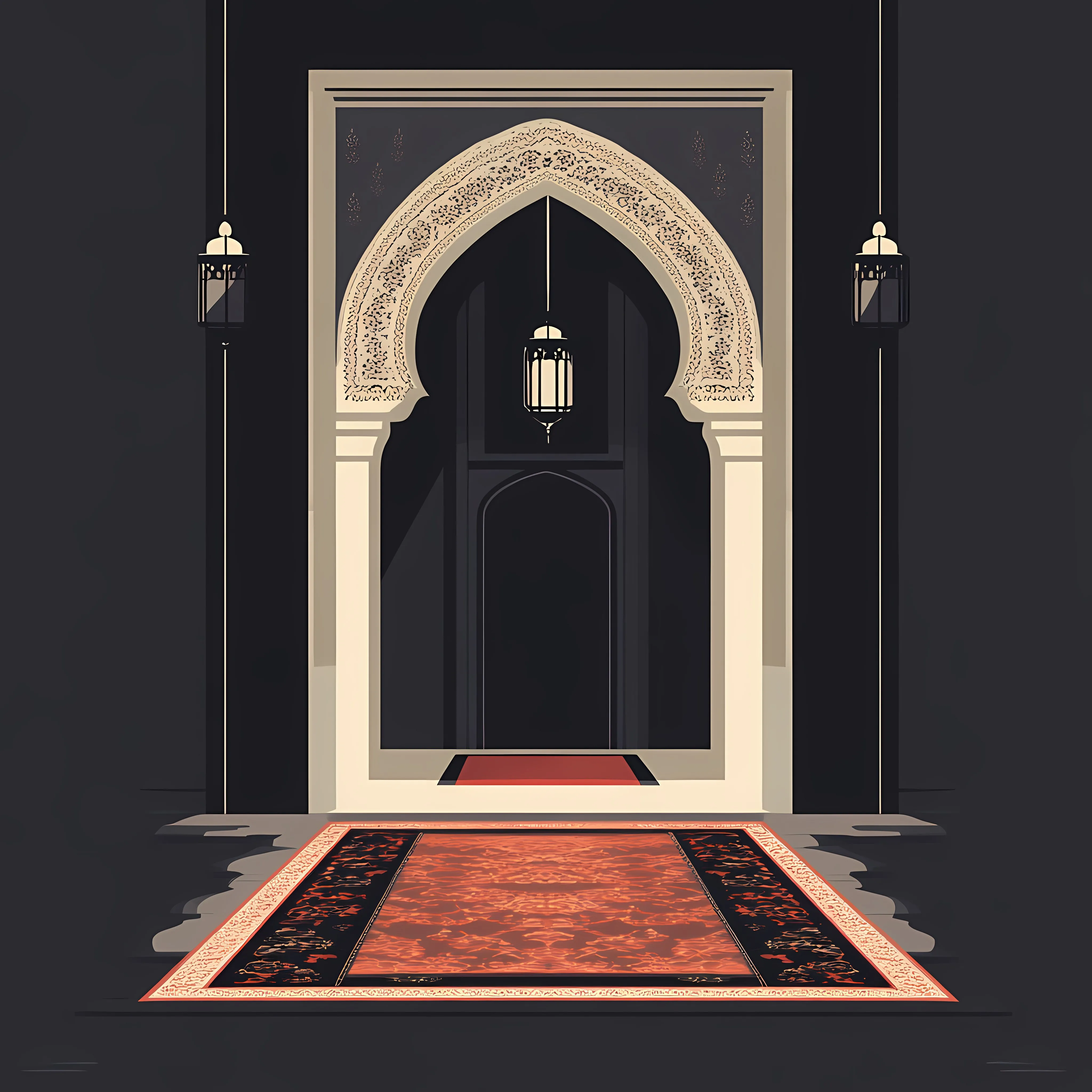 Arabic Prayer Mat Flat Vector Illustration — free download from Dotvec
