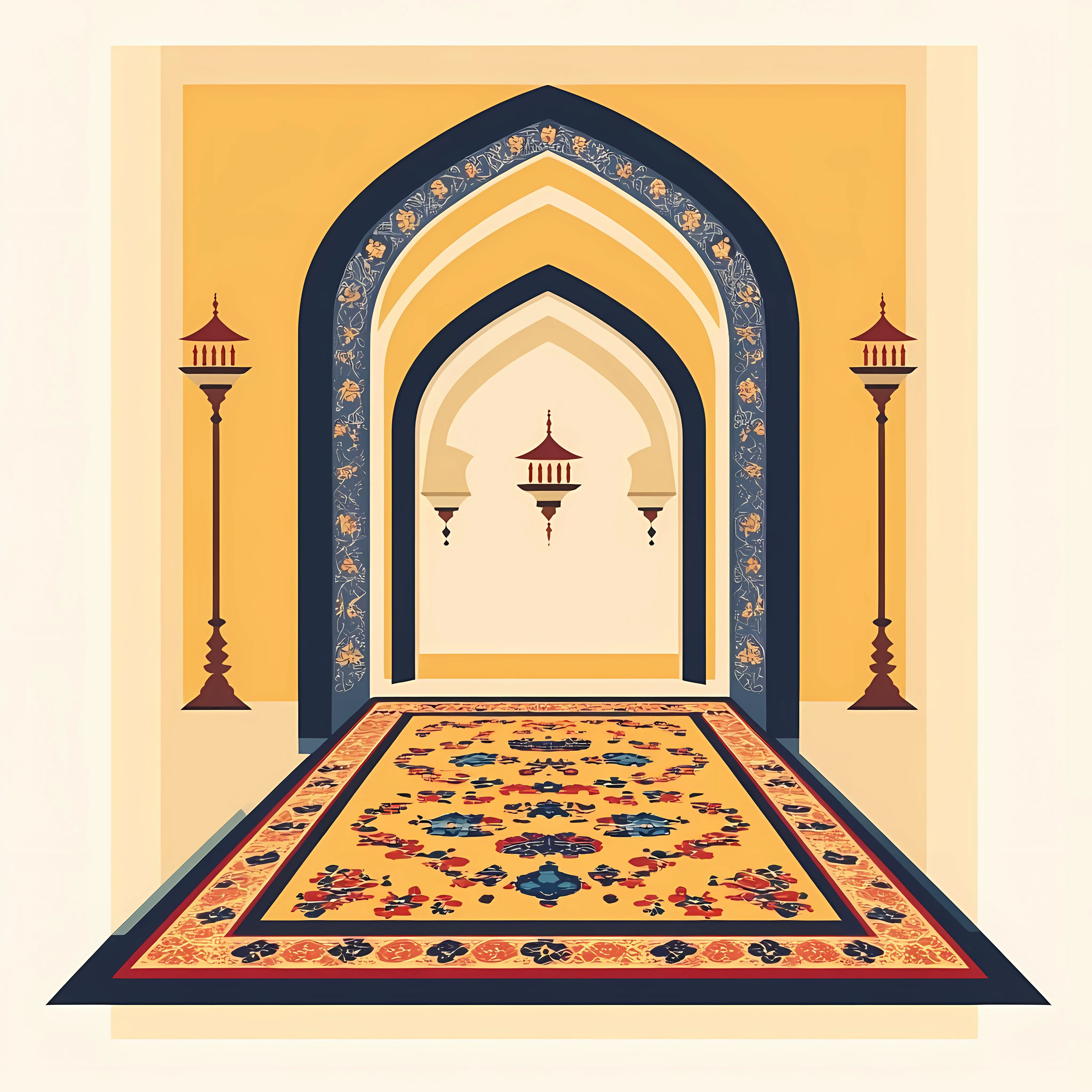 Arabic Prayer Mat Vector Illustration — free download from Dotvec