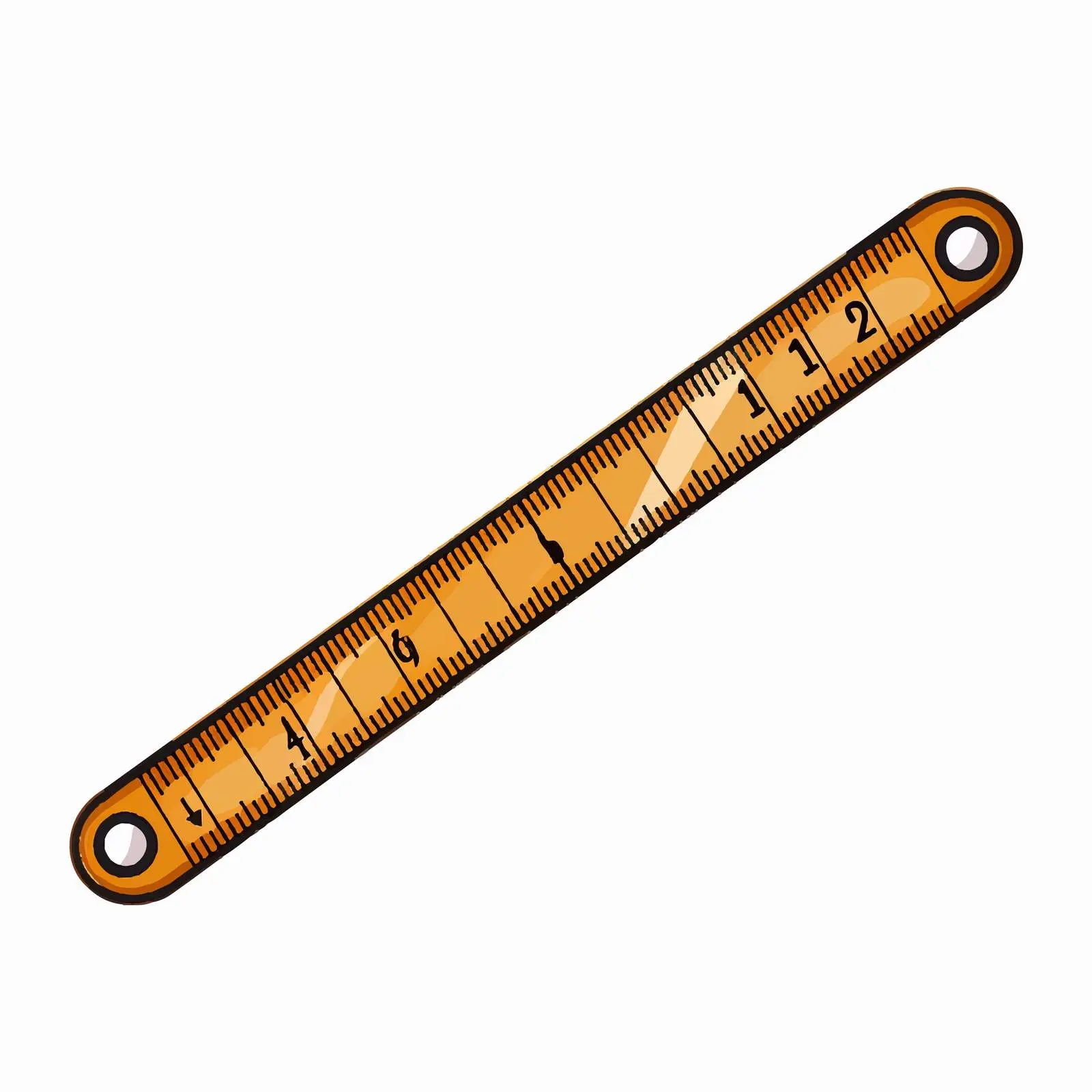 Cartoon Arc Ruler Vector Illustration – free ruler image from Dotvec