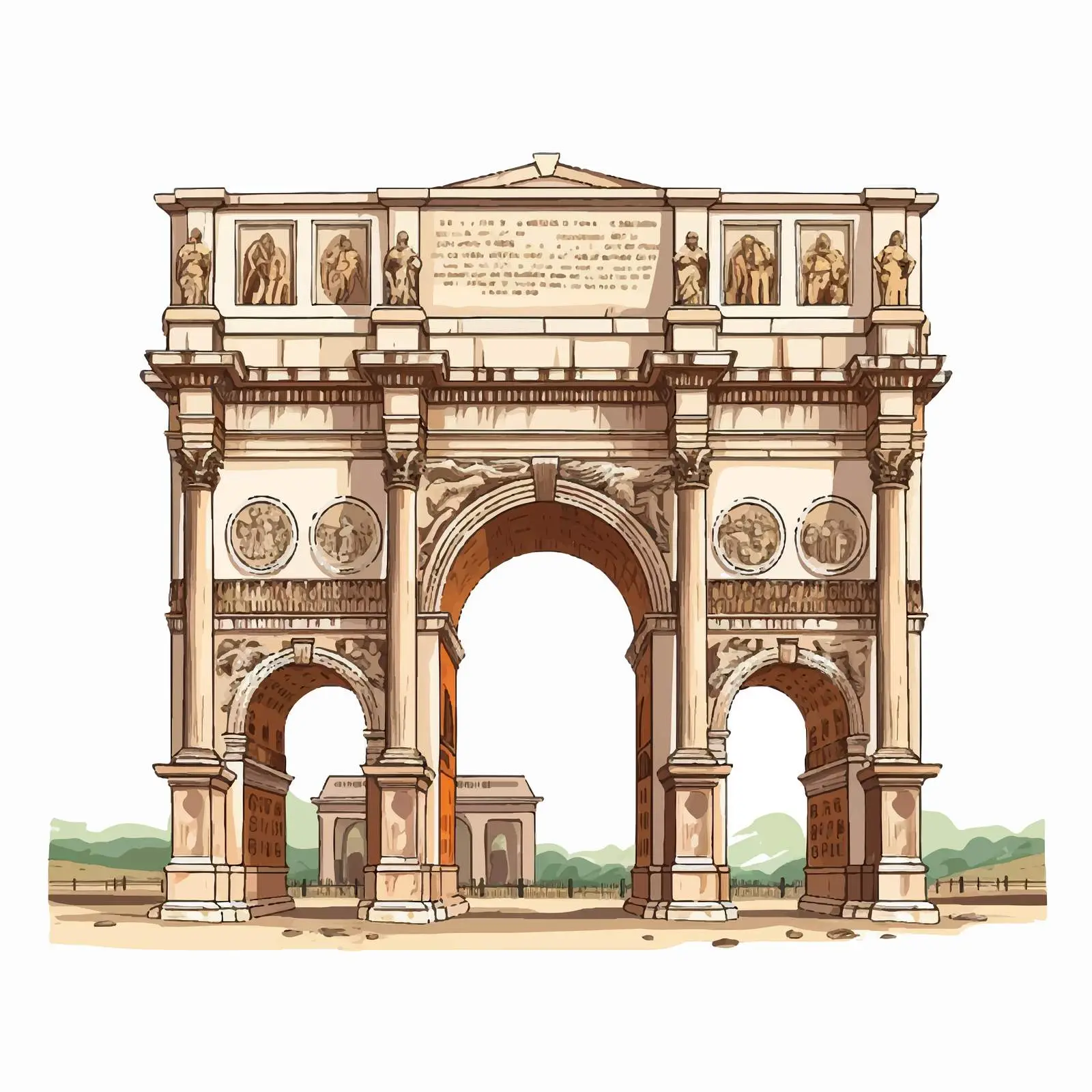 Arch of Constantine: Ancient Triumph in Rome – free architecture design image from Dotvec