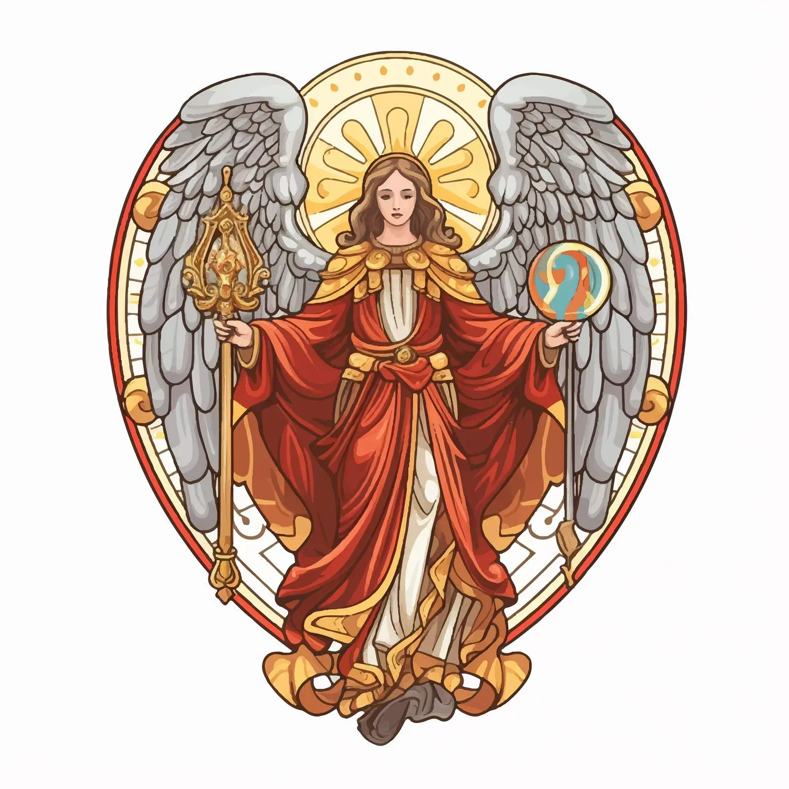 Archangel Gabriel - Byzantine Angel of Death Illustration – free religious vector image from Dotvec