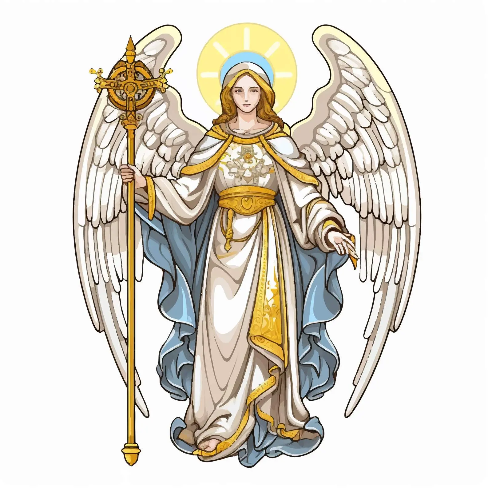 Archangel Gabriel Illustration in Byzantine Style – free illustration design image from Dotvec