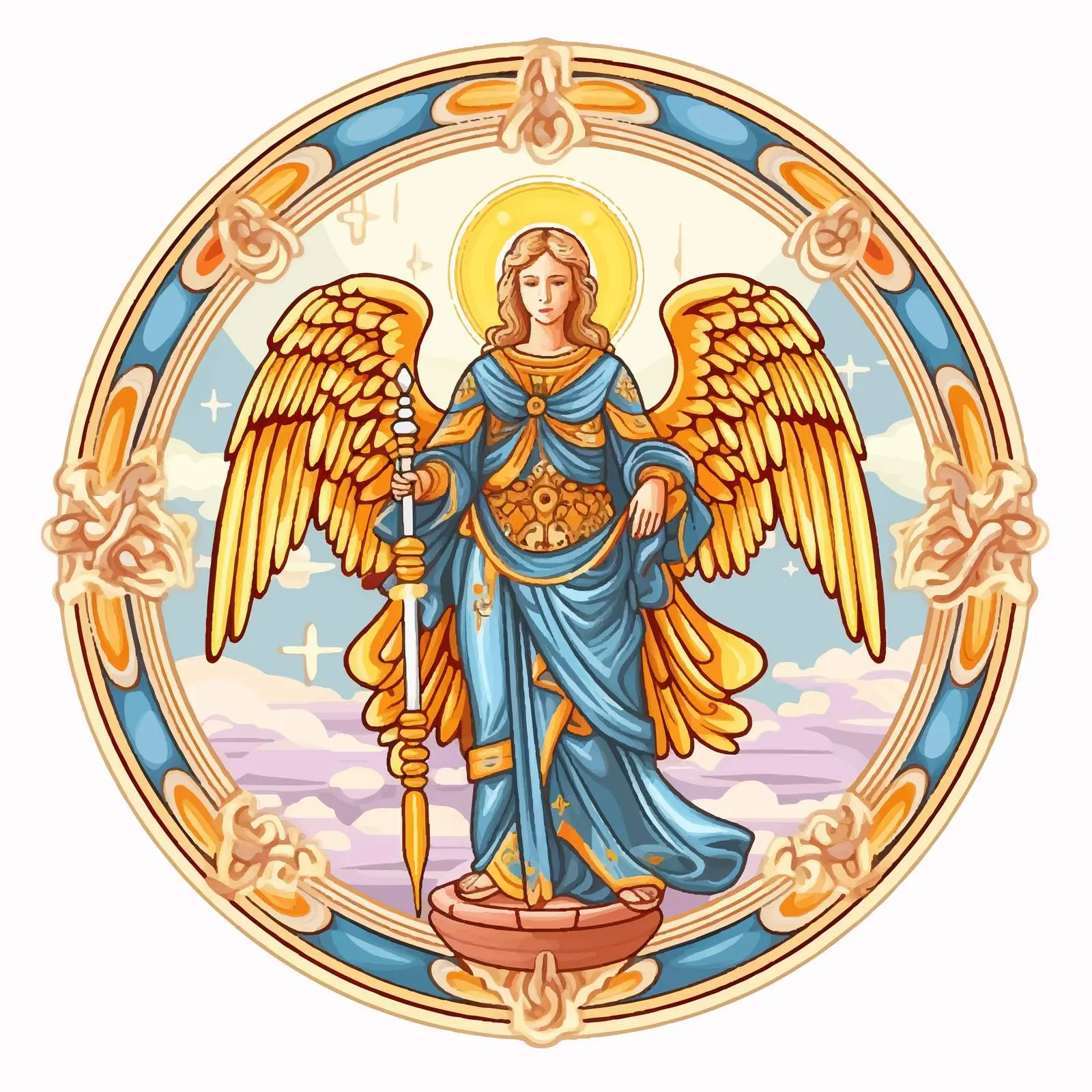 Archangel Gabriel Religious Dome with Angels – free symbolic representations image from Dotvec