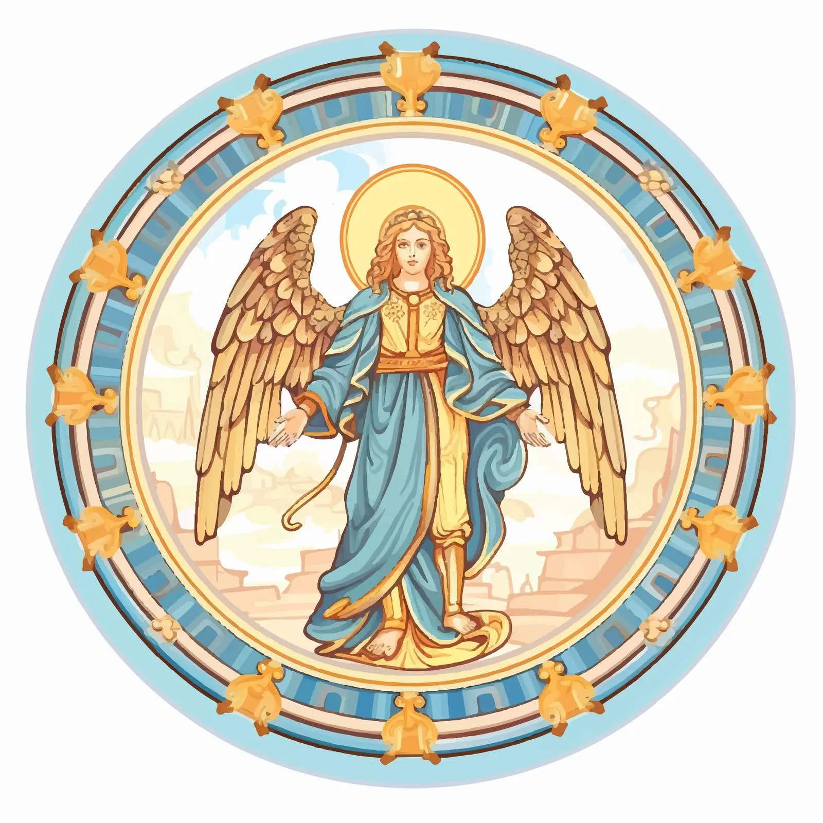 Archangel Gabriel Religious Dome with Angels — free download from Dotvec