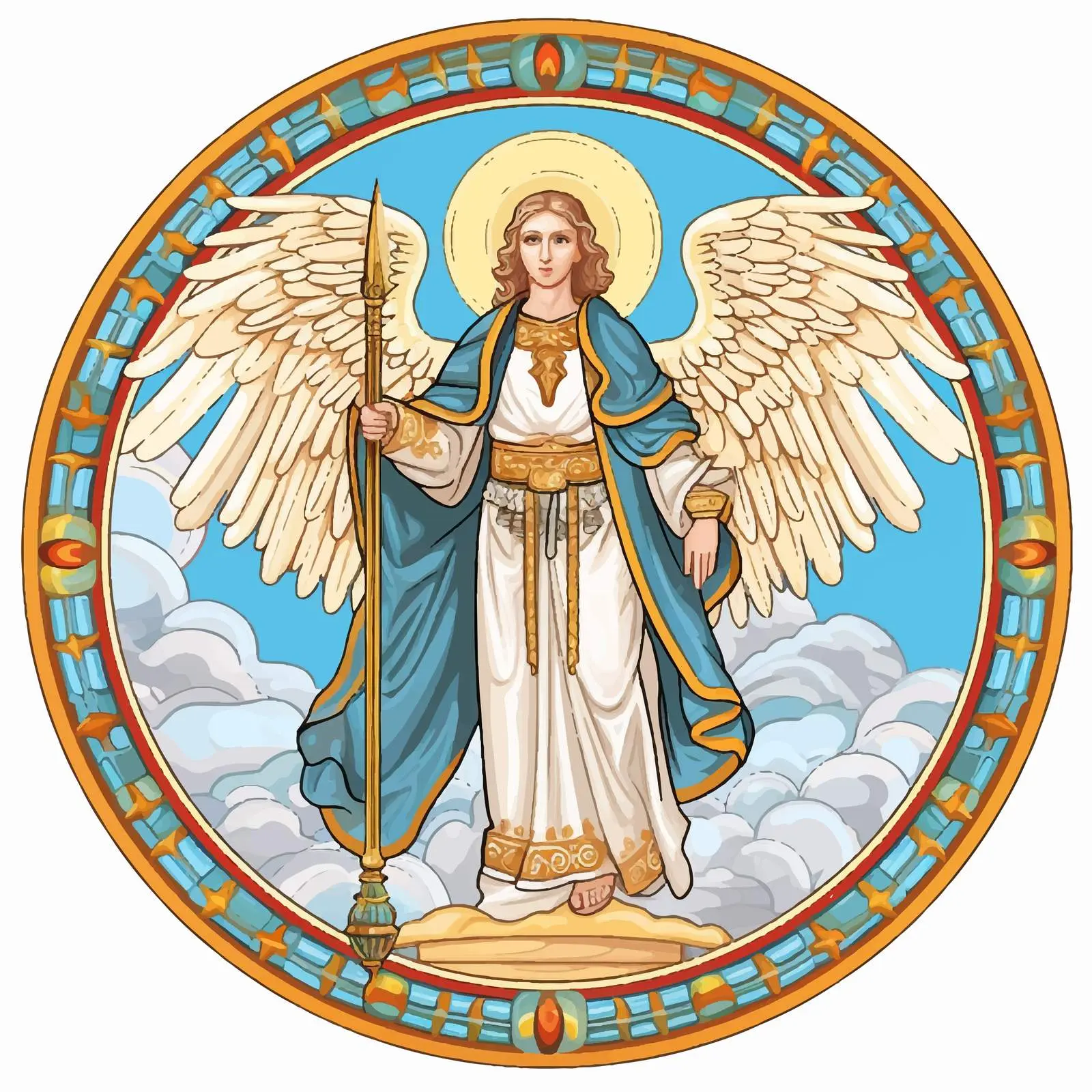 Archangel Gabriel in Heavenly Dome with Angels — free download from Dotvec