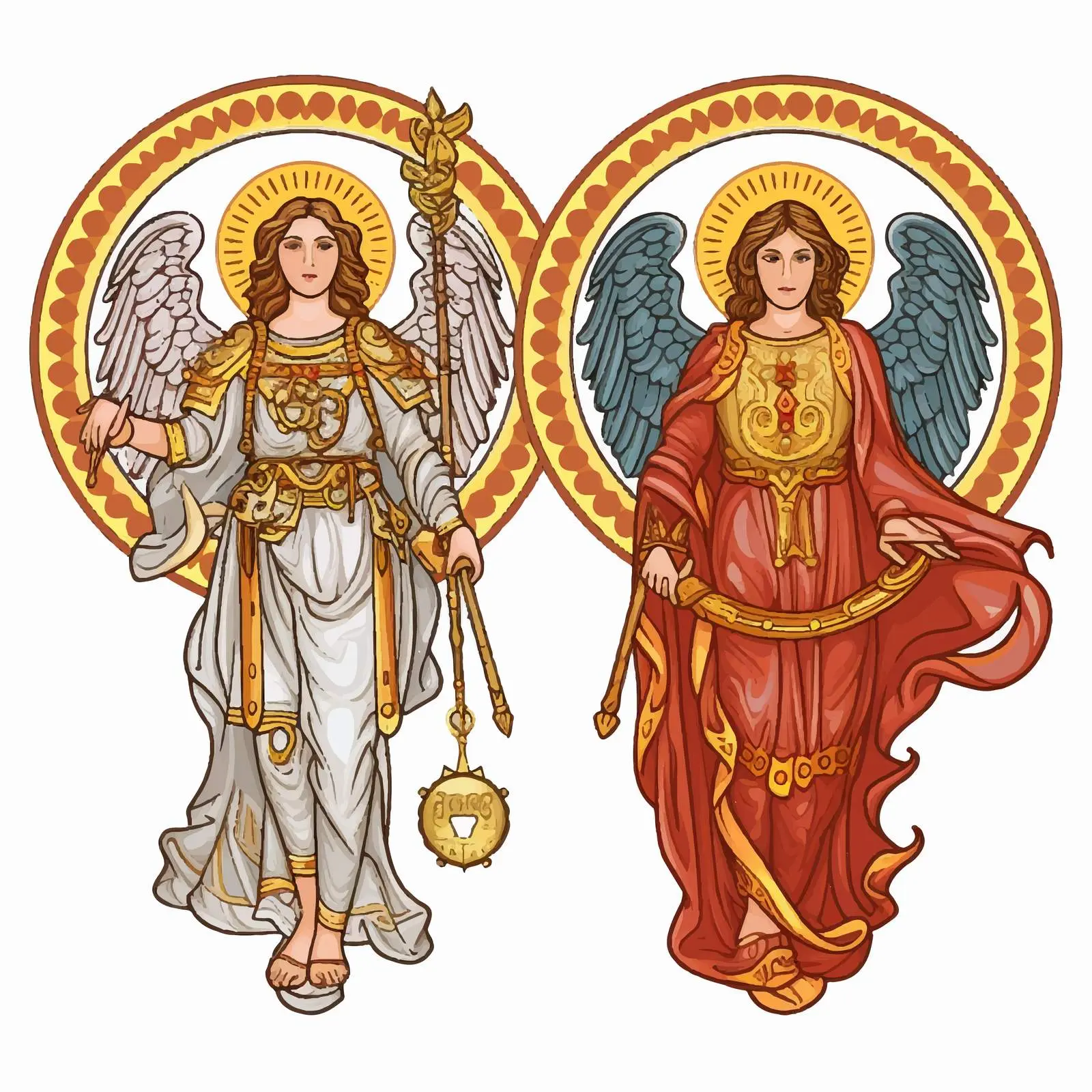 Archangel Uriel and Michael Medallions Set — free download from Dotvec