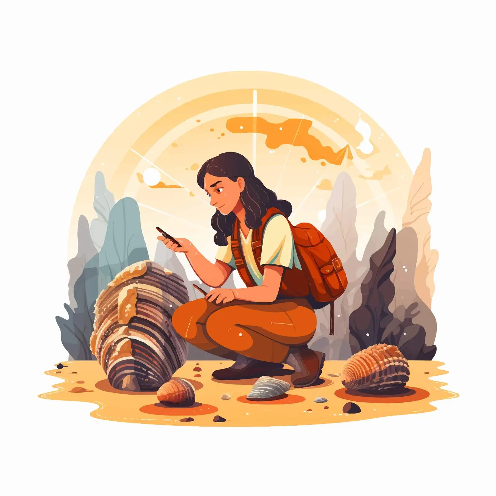 Flat Vector Illustration of Archaeology Antiques — free download from Dotvec