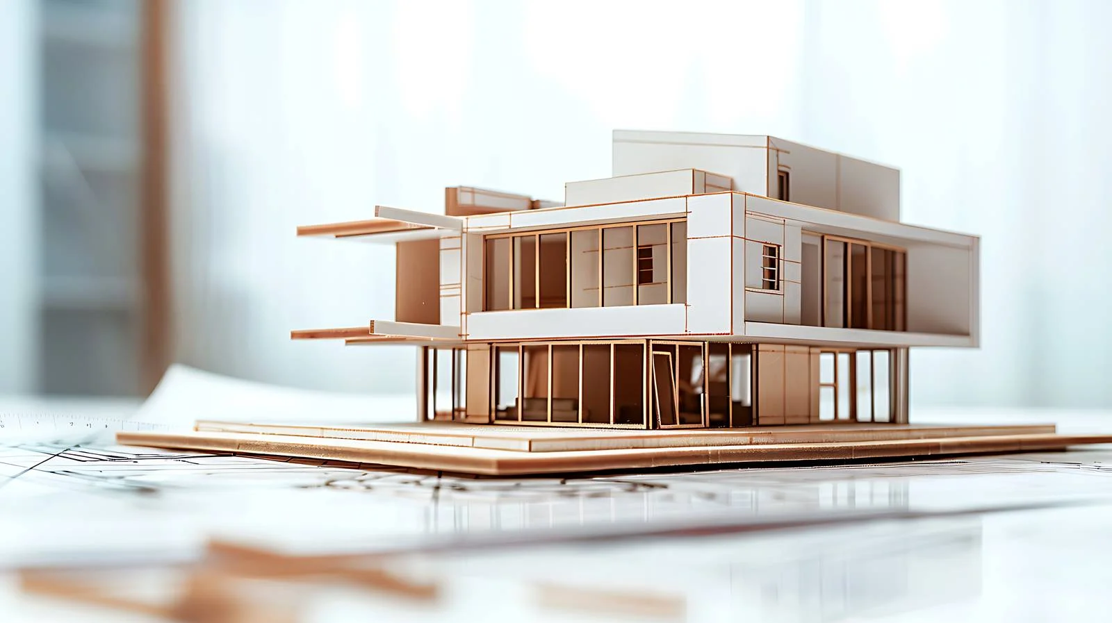 House Model Design on Blueprint — free download from Dotvec