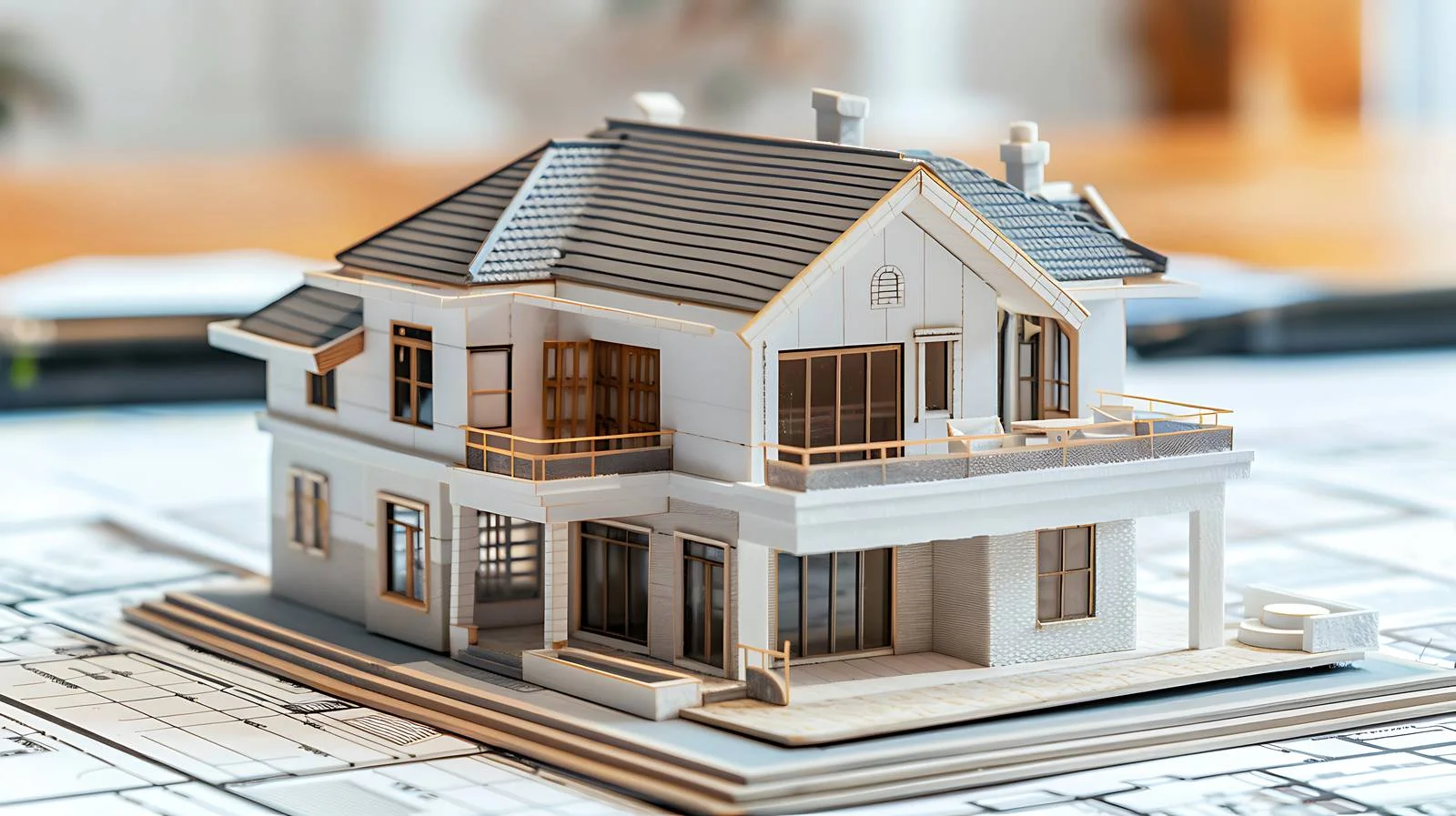 Blueprint House Model Design by Architect — free download from Dotvec