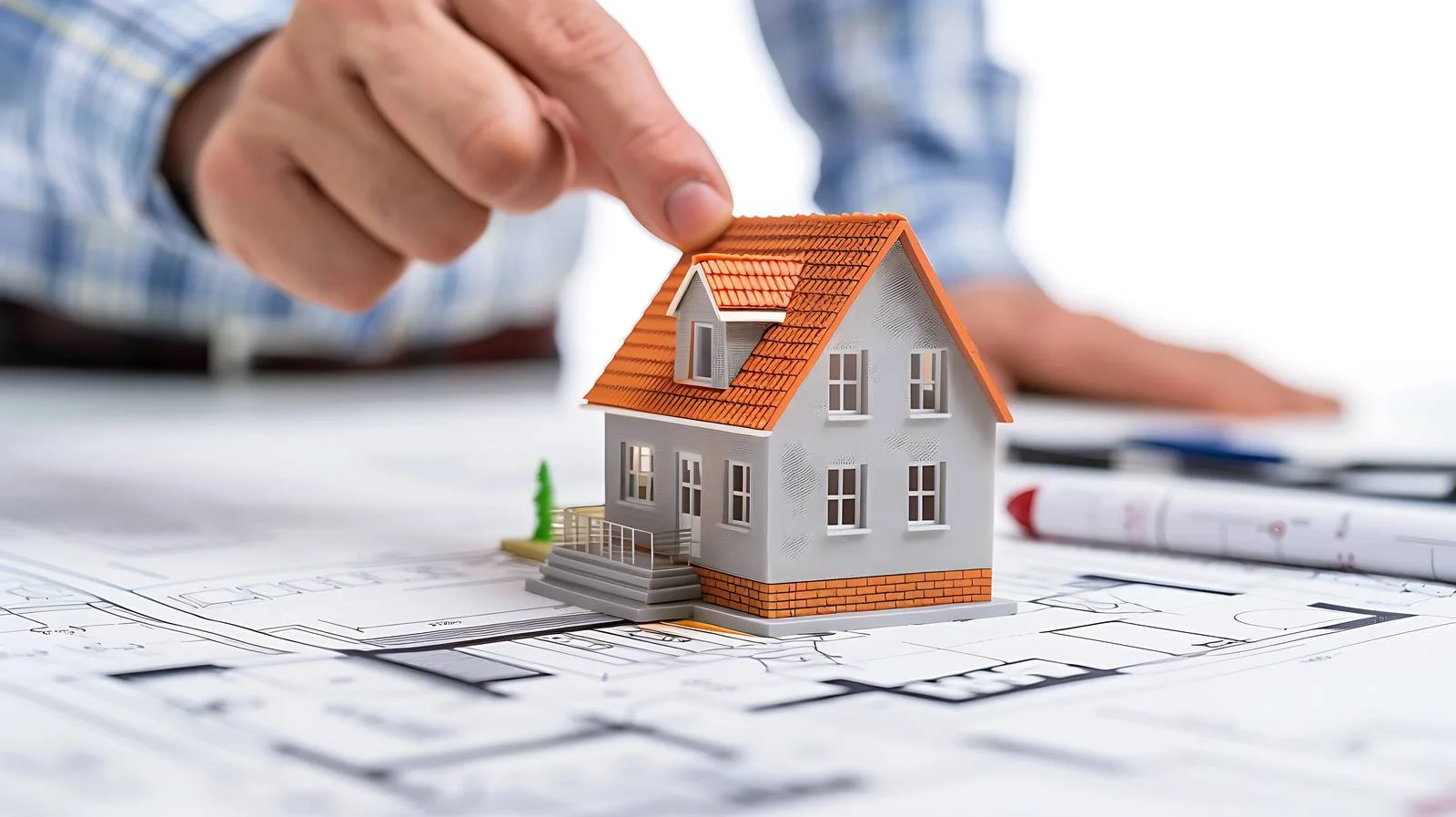 Architect & Engineer with Mini House Model — free download from Dotvec