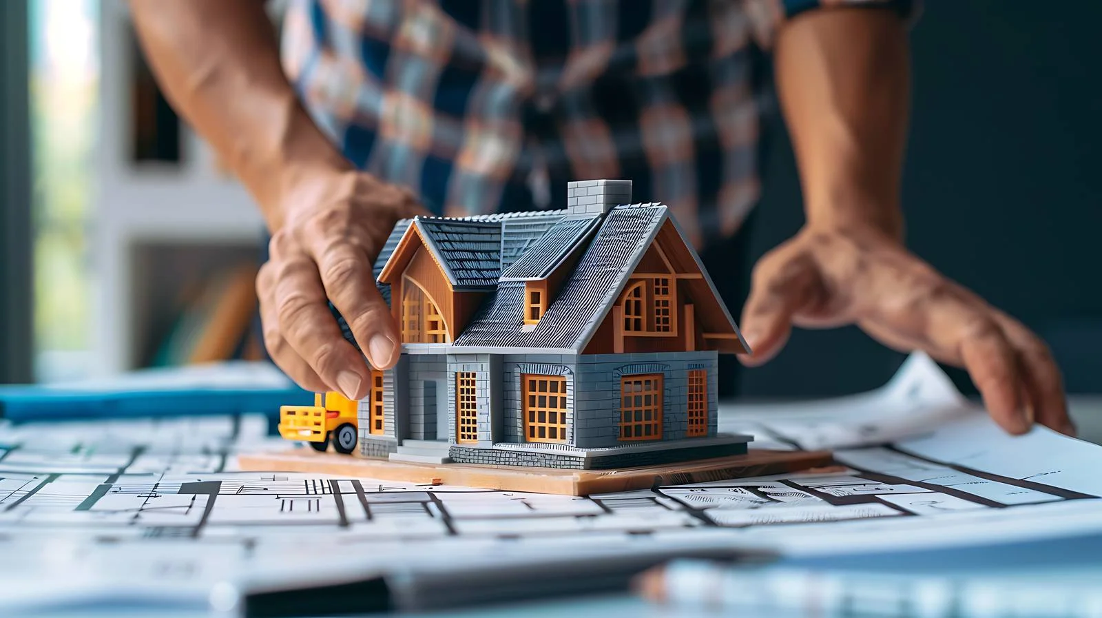 Architect Engineer with Mini House Model — free download from Dotvec