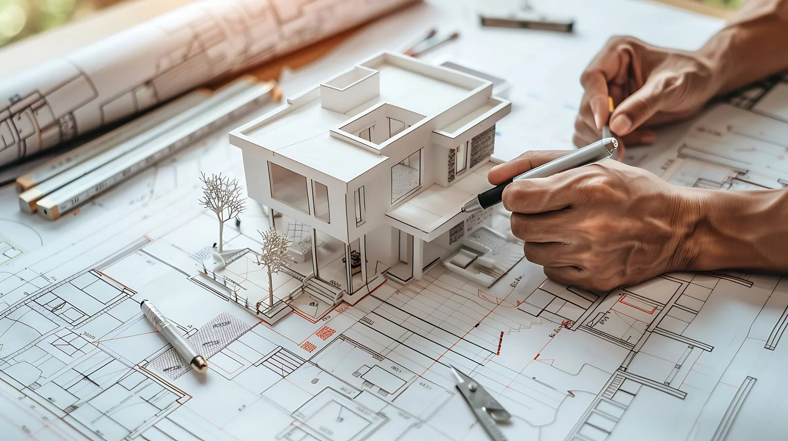 Architecture Presentation with Mini House Model — free download from Dotvec