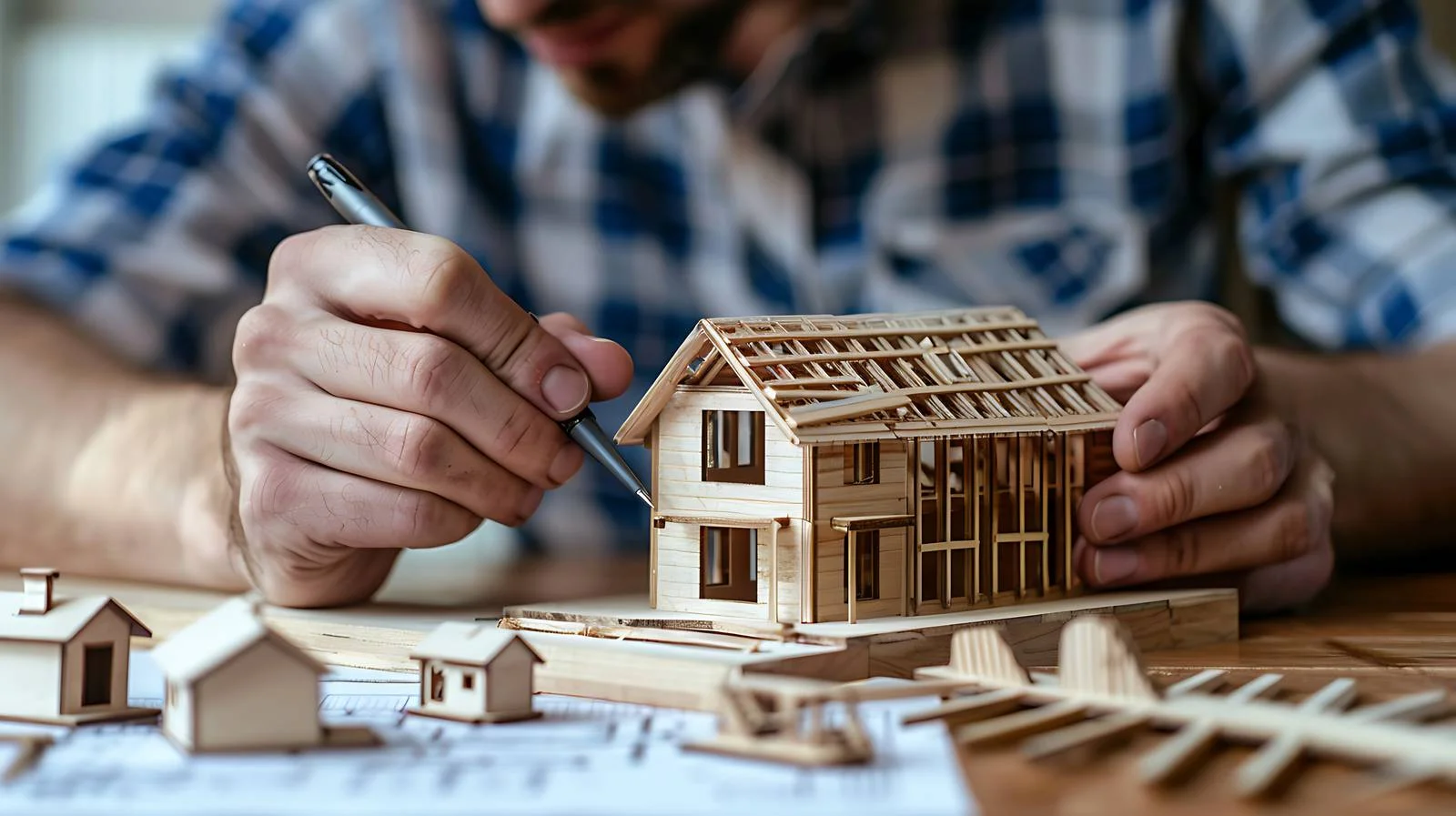 Architect Demonstrating Mini House Model — free download from Dotvec