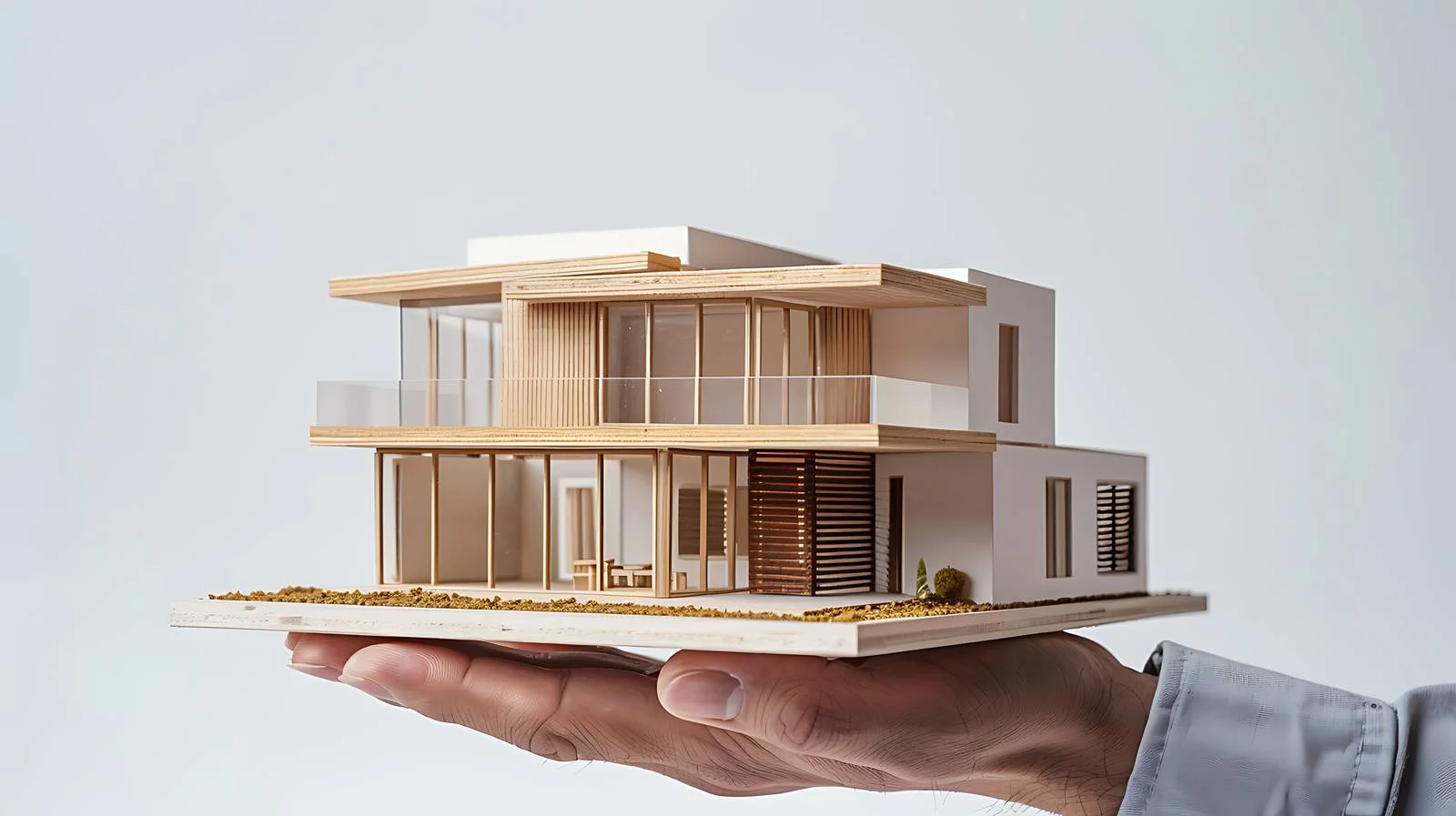 Architect Engineer Hold House Model in Hand — free download from Dotvec