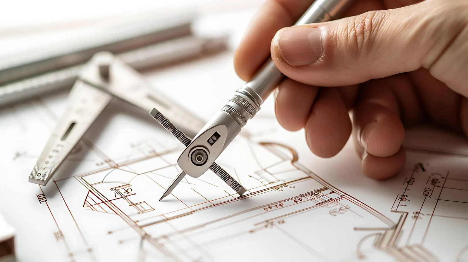 Architect Uses Compass and Triangular Angle — free download from Dotvec