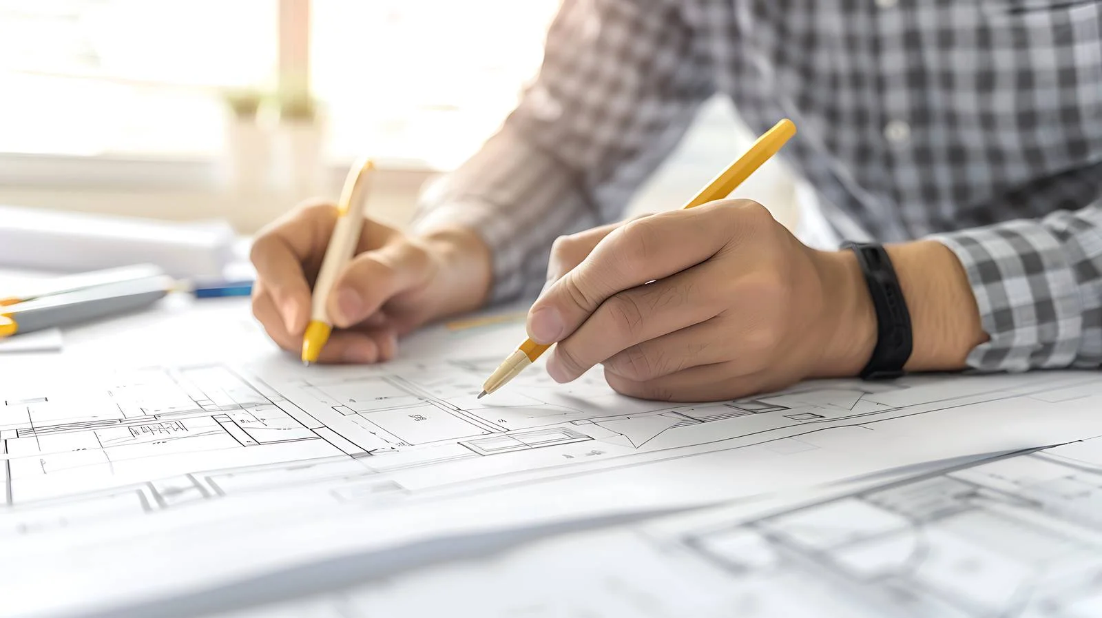 Architect Engineer Drafting with Pen — free download from Dotvec