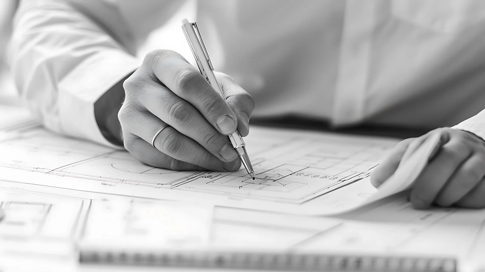 Architectural Design Process with Pen Drawing — free download from Dotvec