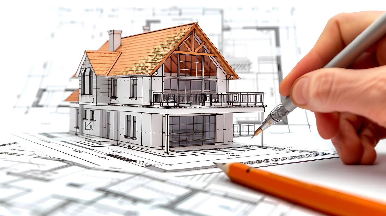 Architect Engineer Designing with Pen — free download from Dotvec