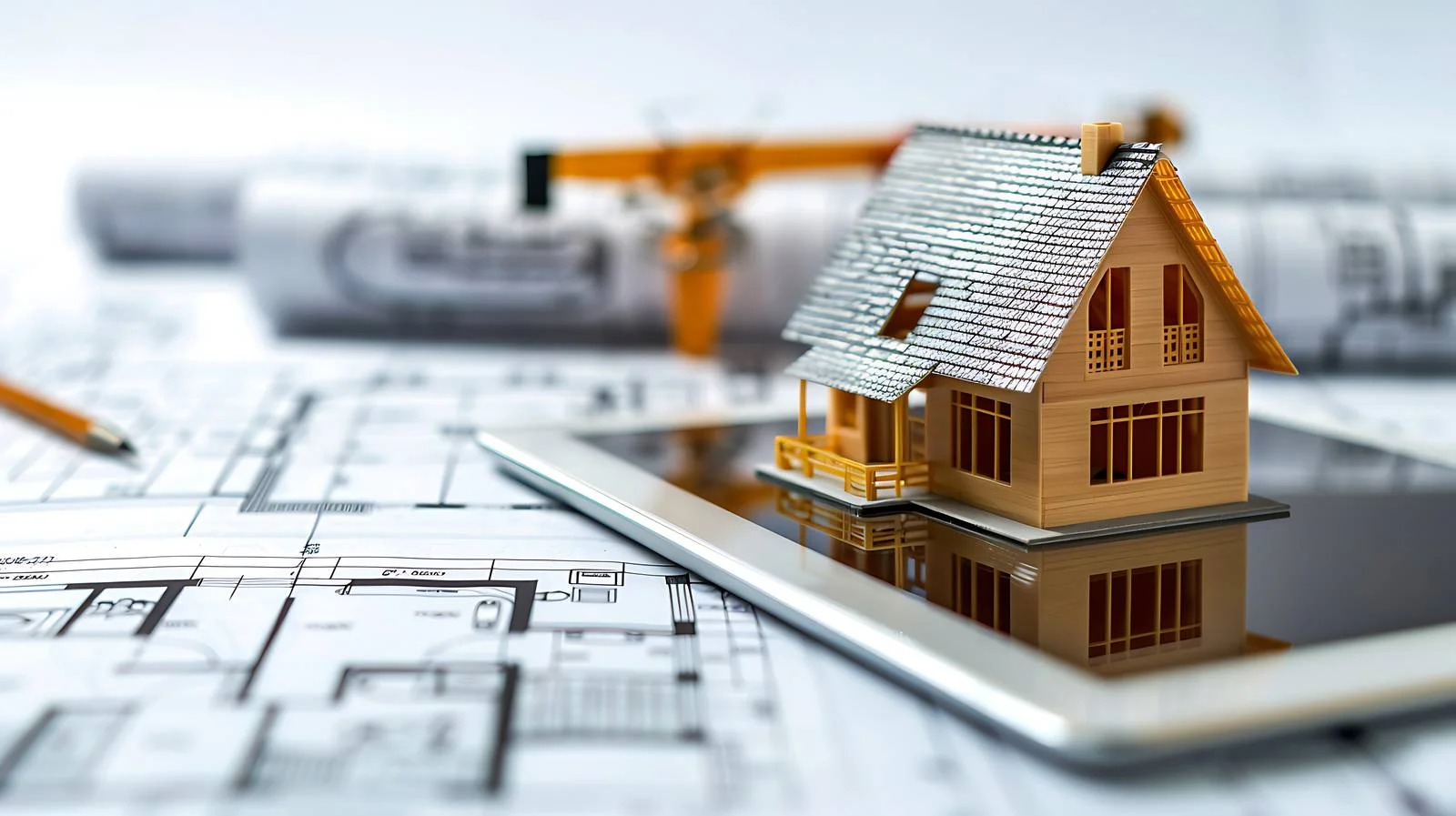 Professional Architect Checking Blueprints on Tablet — free download from Dotvec