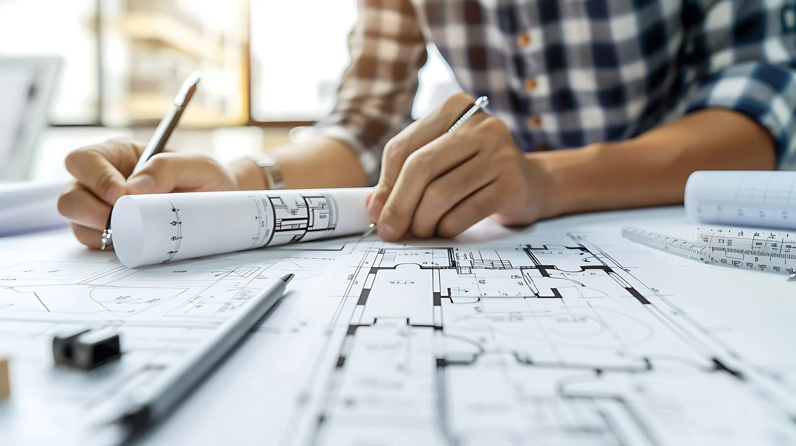 Architectural Plans on Table — free download from Dotvec