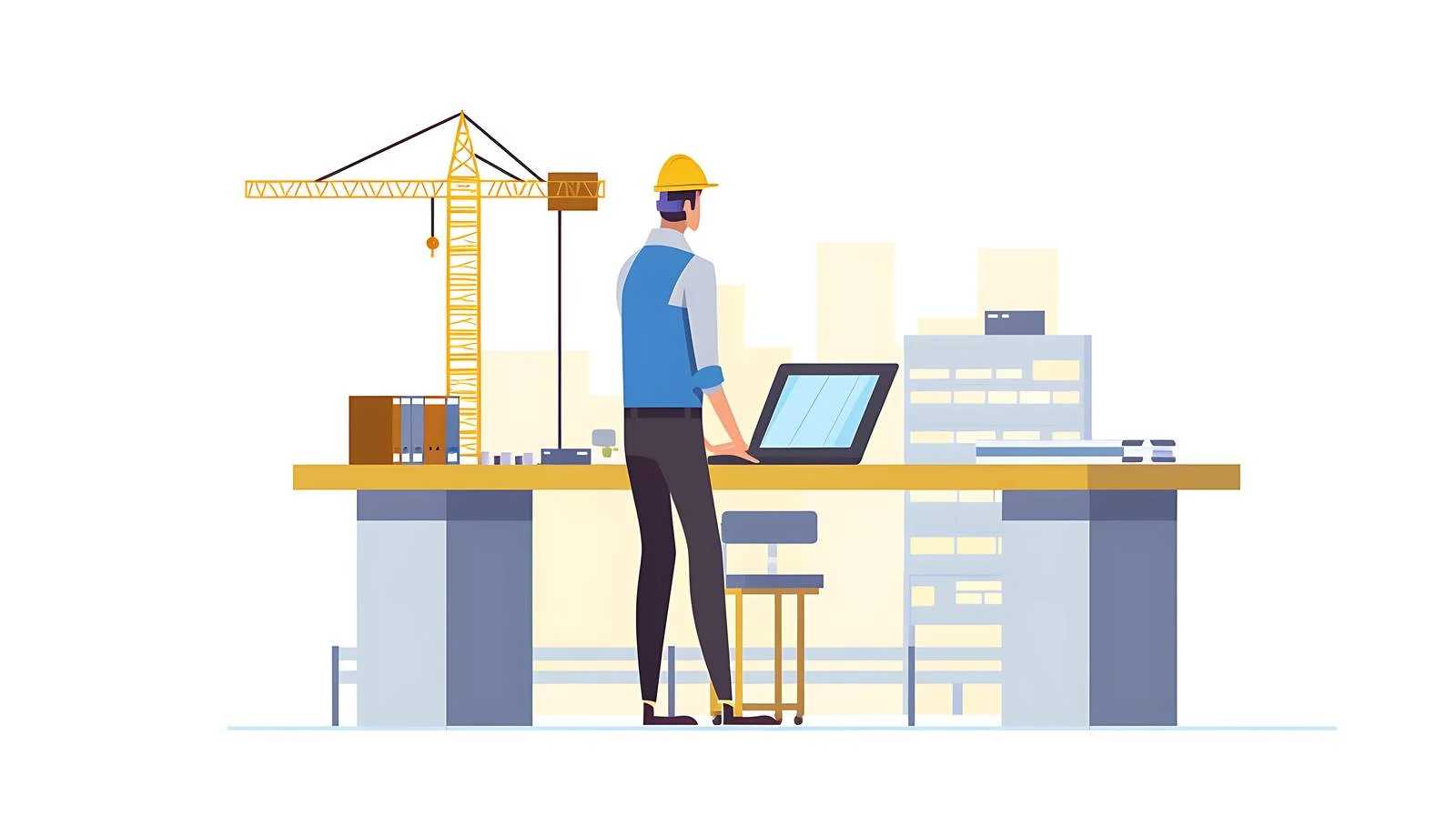 Architect at Work with Laptop Inspection — free download from Dotvec