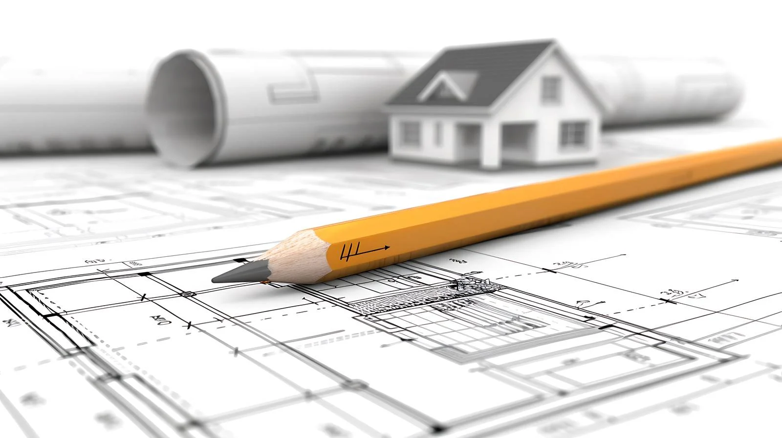 Architect Sketches House Blueprint — free download from Dotvec