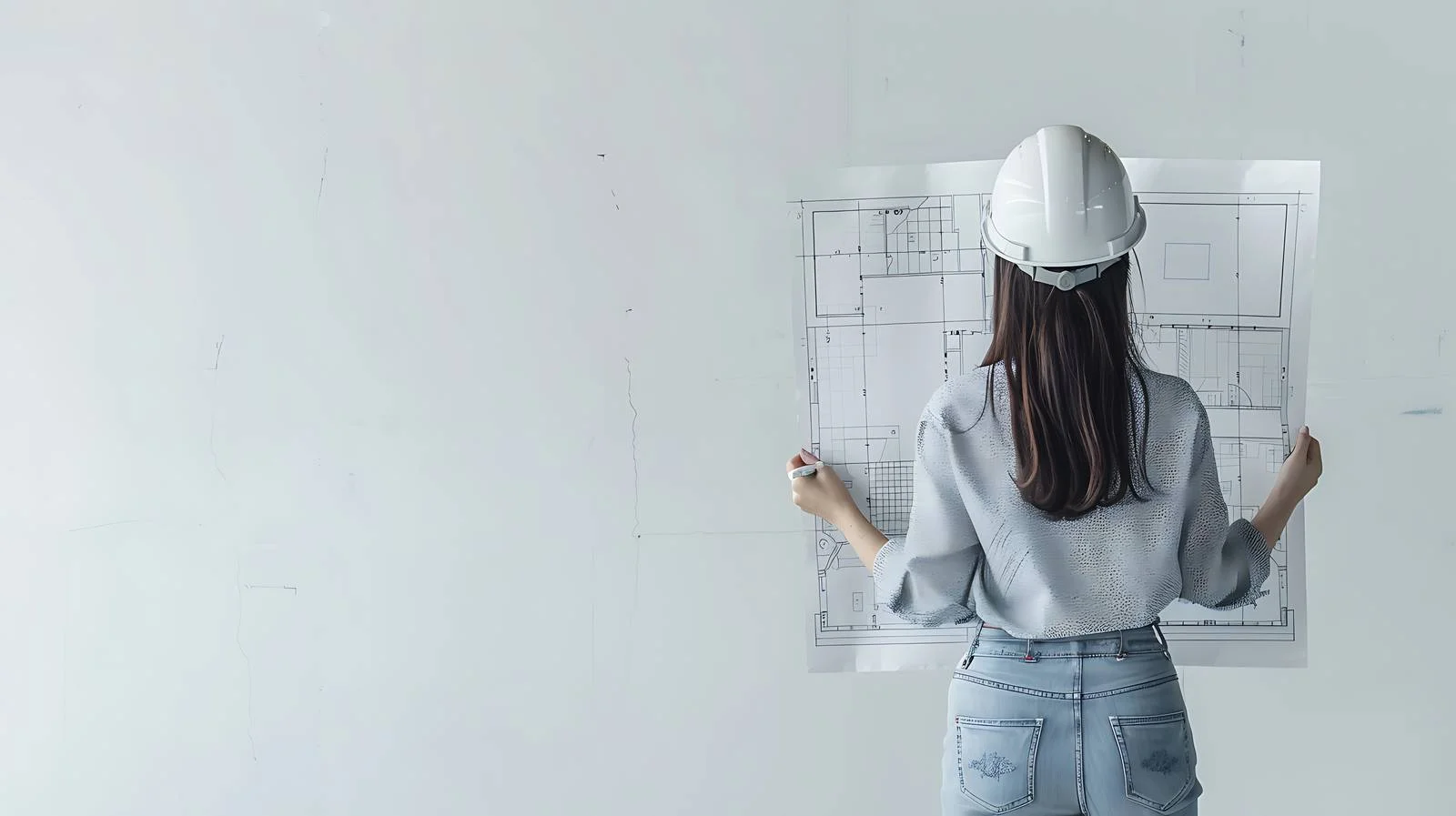 Architect Woman with Design Blueprints — free download from Dotvec