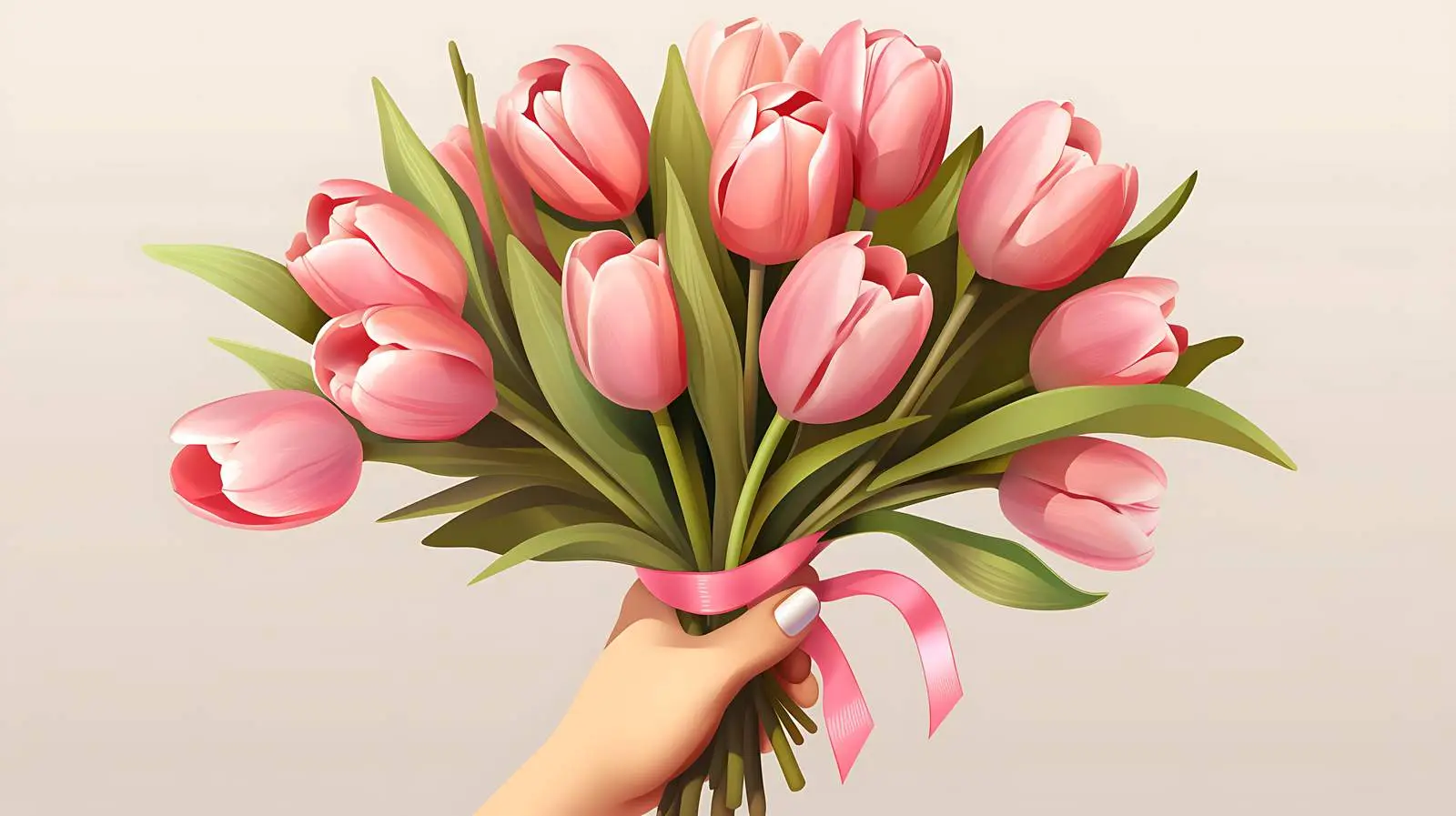 Elegant Woman Holding Colorful Bouquet Vector — free download from Dotvec