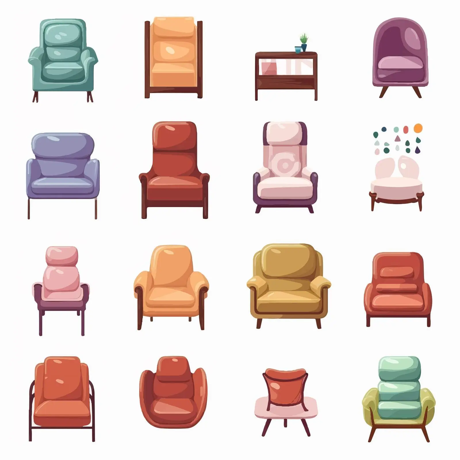 Overhead View of Modern Armchairs and Chairs — free download from Dotvec