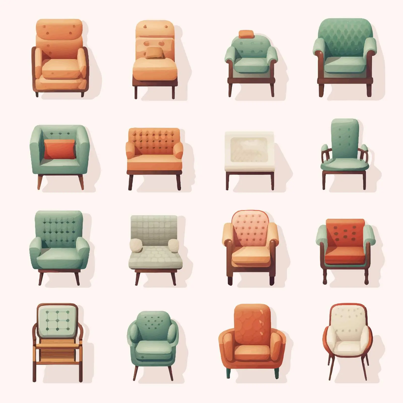 Top View of Modern Armchair Designs – free artistic illustrations image from Dotvec