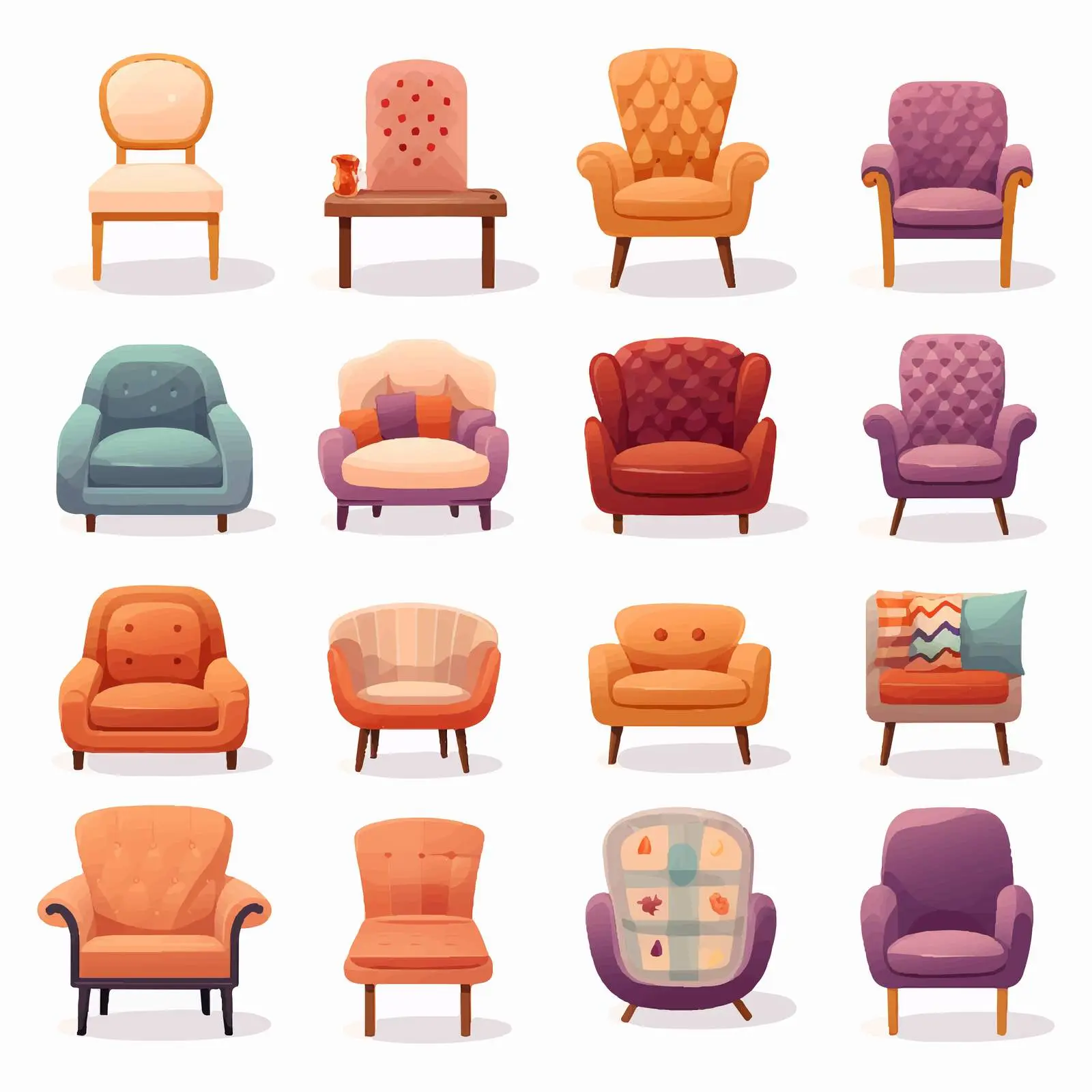 Overhead View of Stylish Armchair Designs – free affordable luxury image from Dotvec