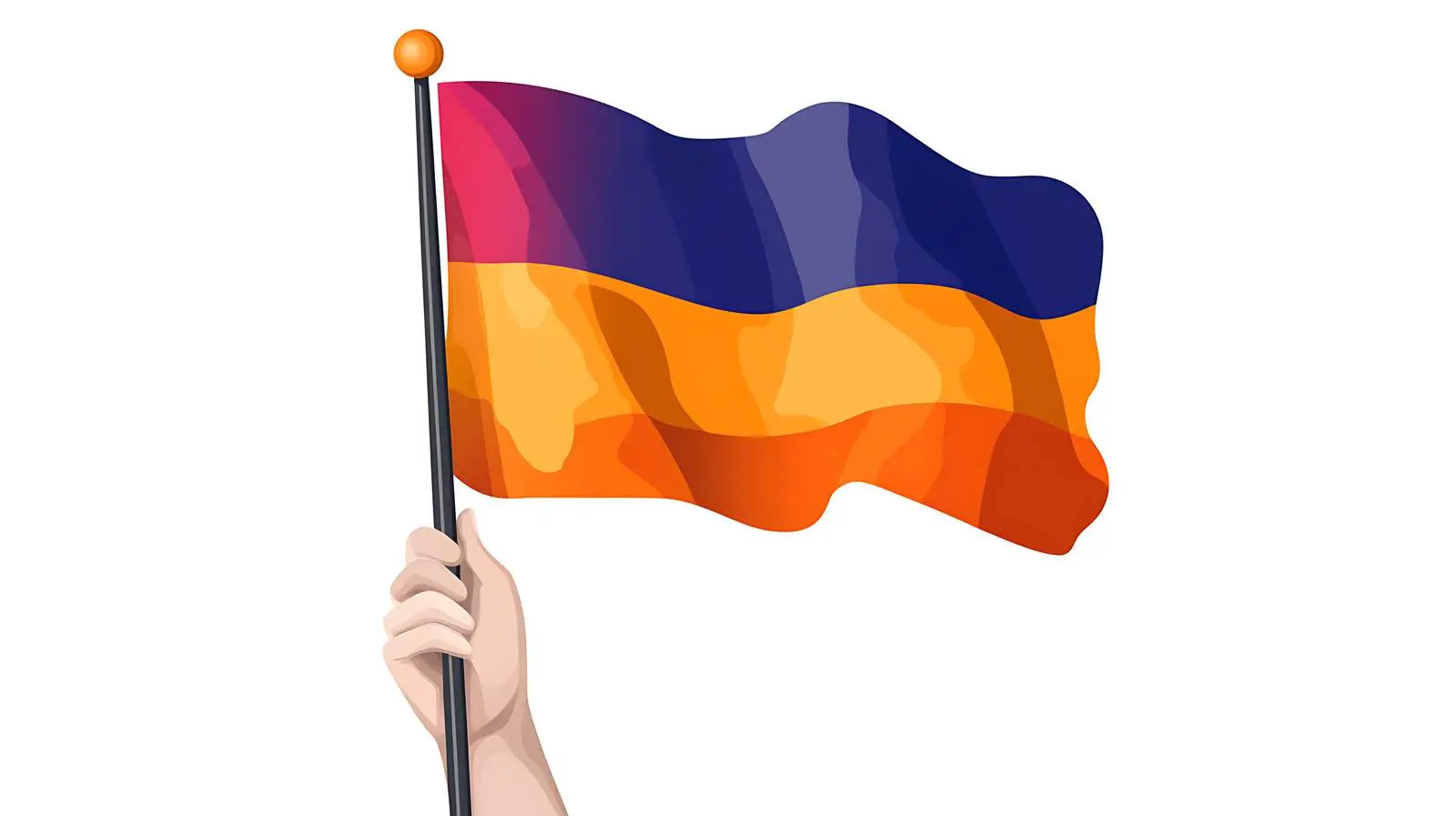 Armenian Flag Handheld Round Icon — free download from Dotvec