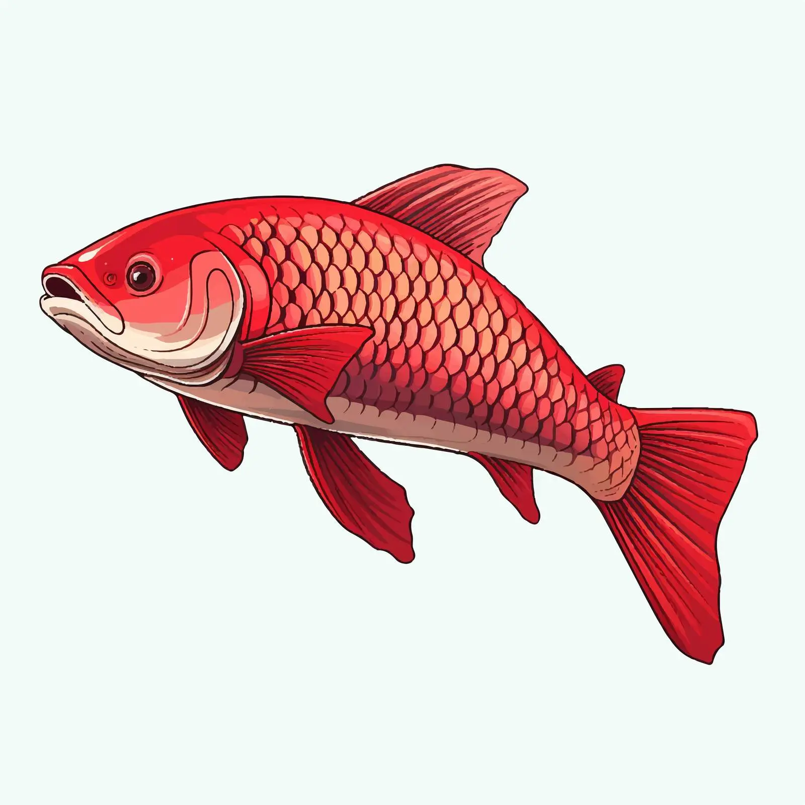Arowana Fish Line Art Vector Illustration — free download from Dotvec