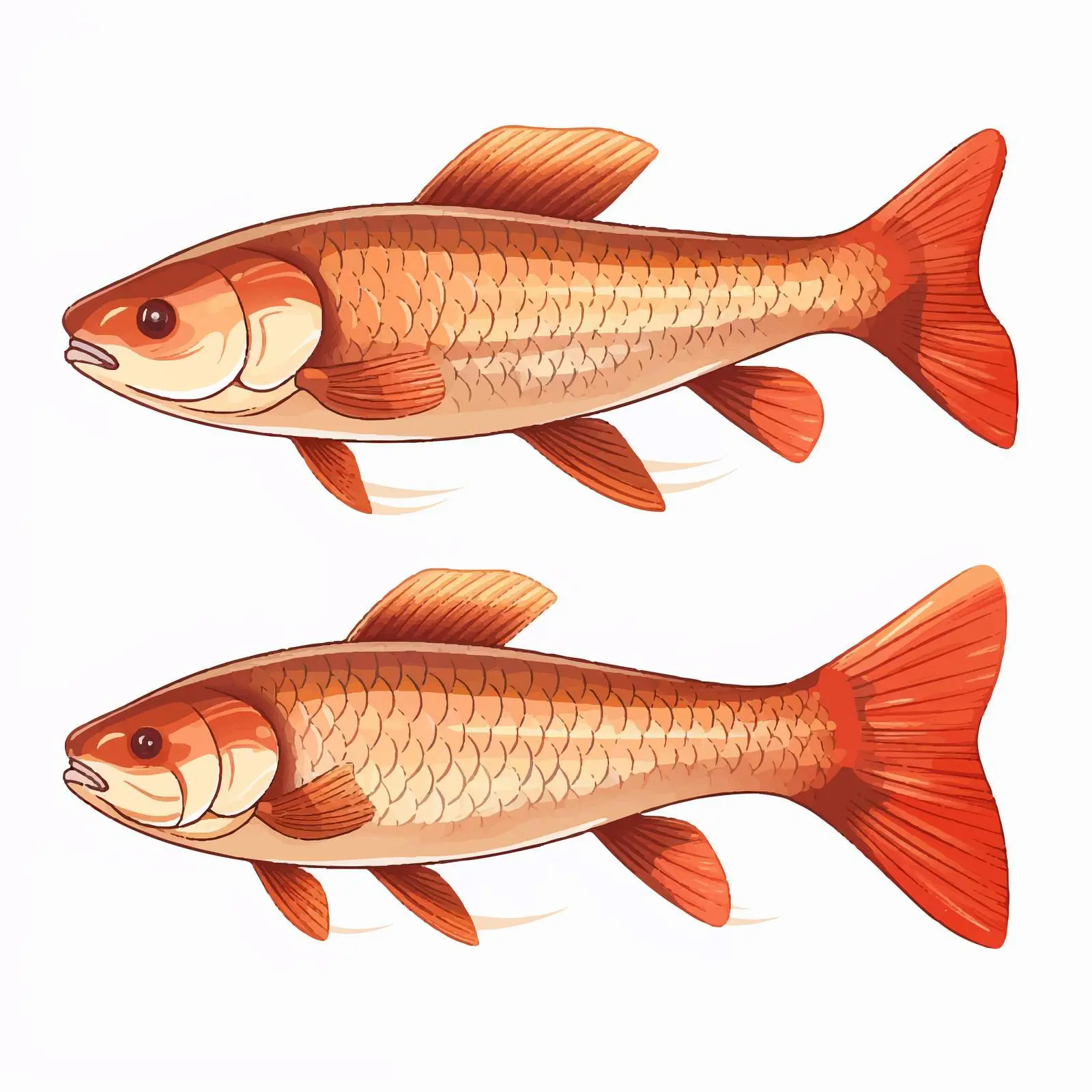 Arowana Fish Line Vector Illustration on White Background — free download from Dotvec