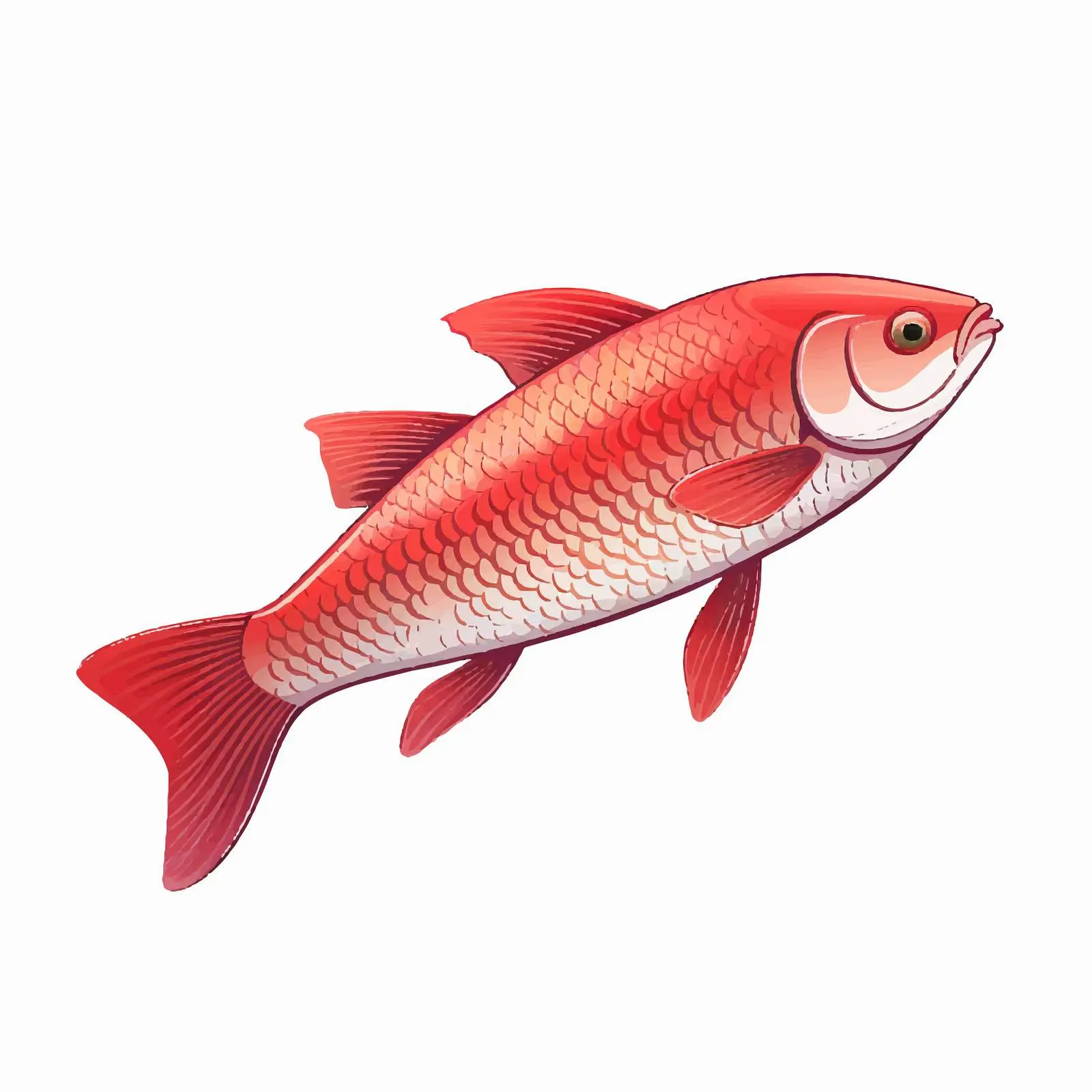 Arowana Fish Line Vector Illustration — free download from Dotvec