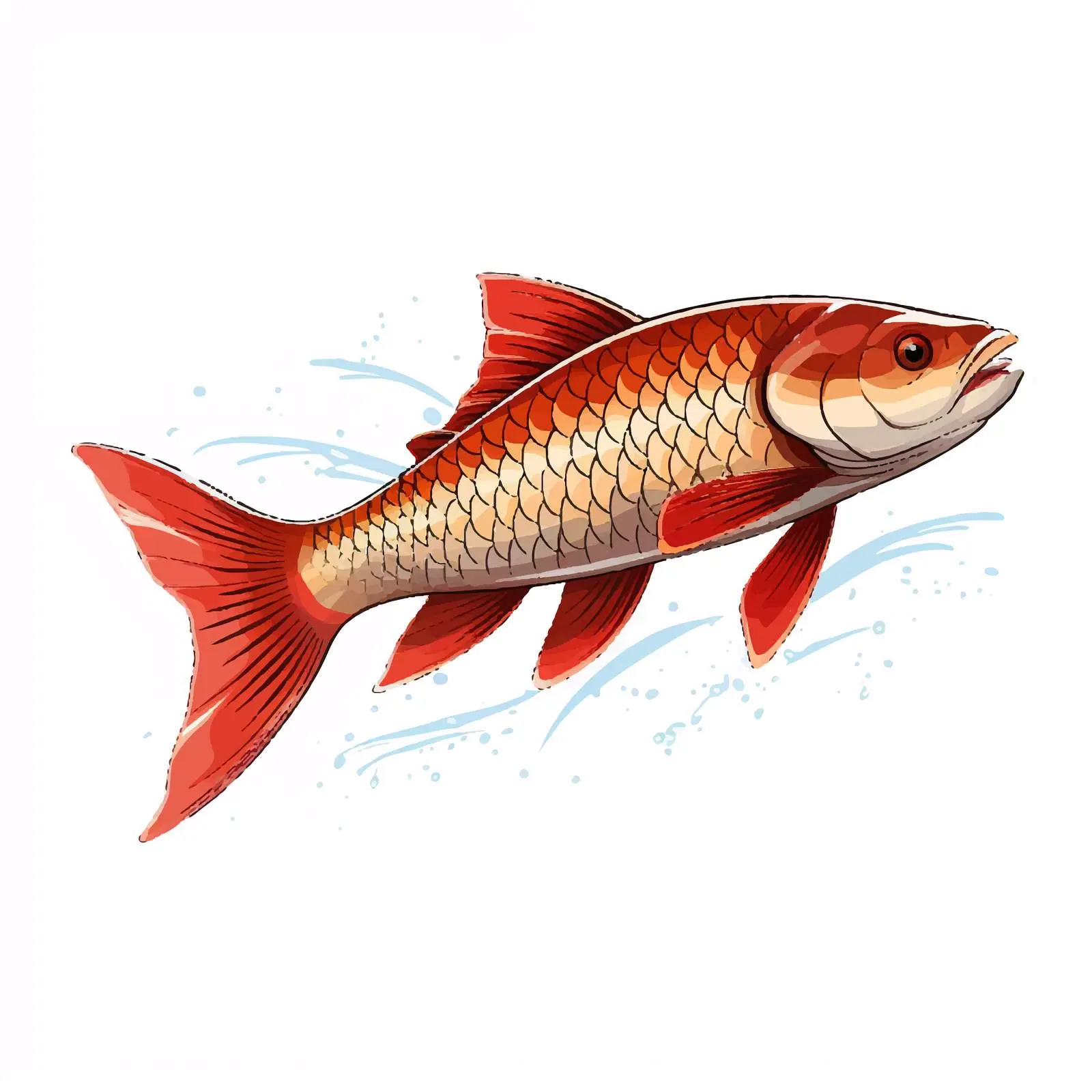 Arowana Fish Line Vector Illustration — free download from Dotvec