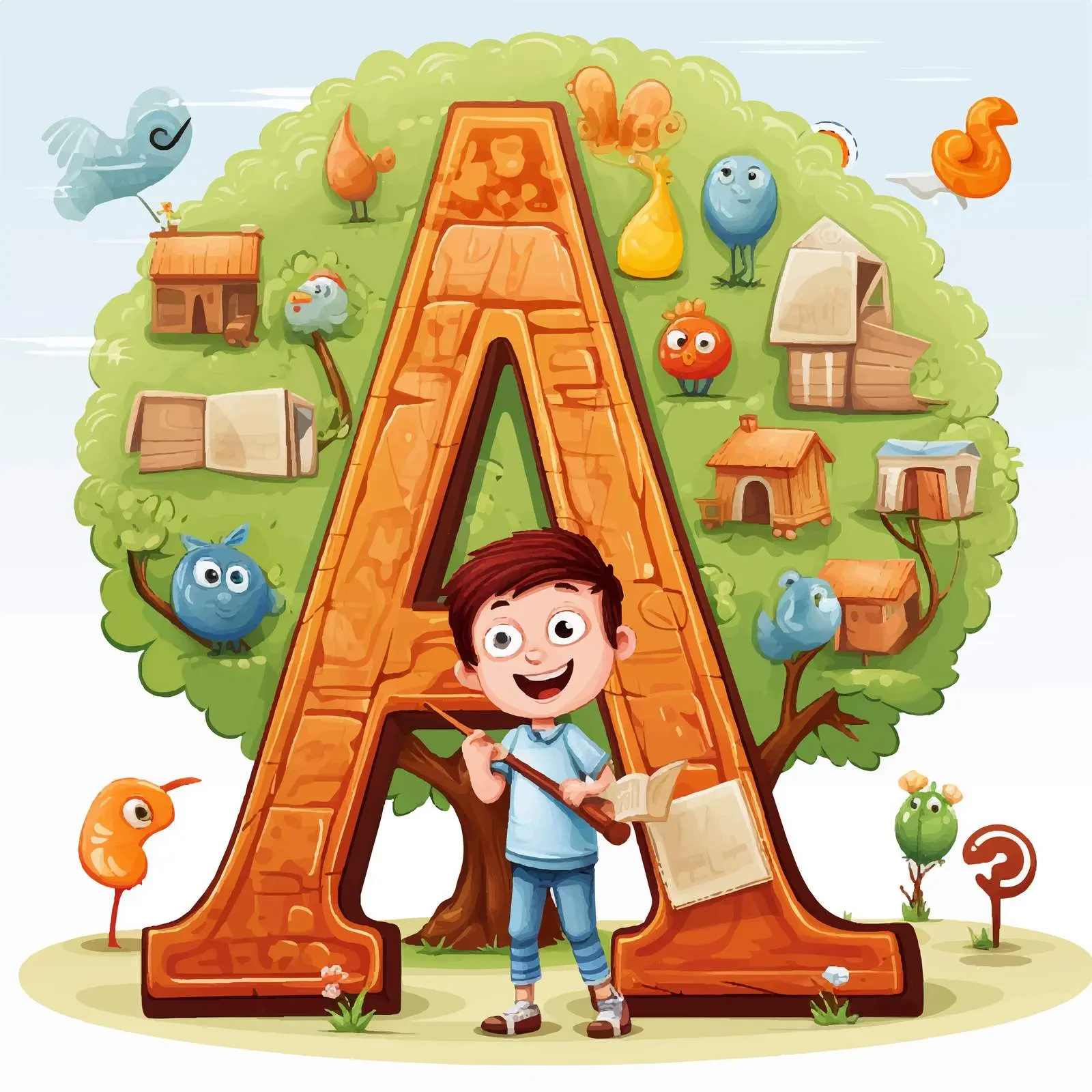 Arrange Letters with Illustrations for Learning — free download from Dotvec