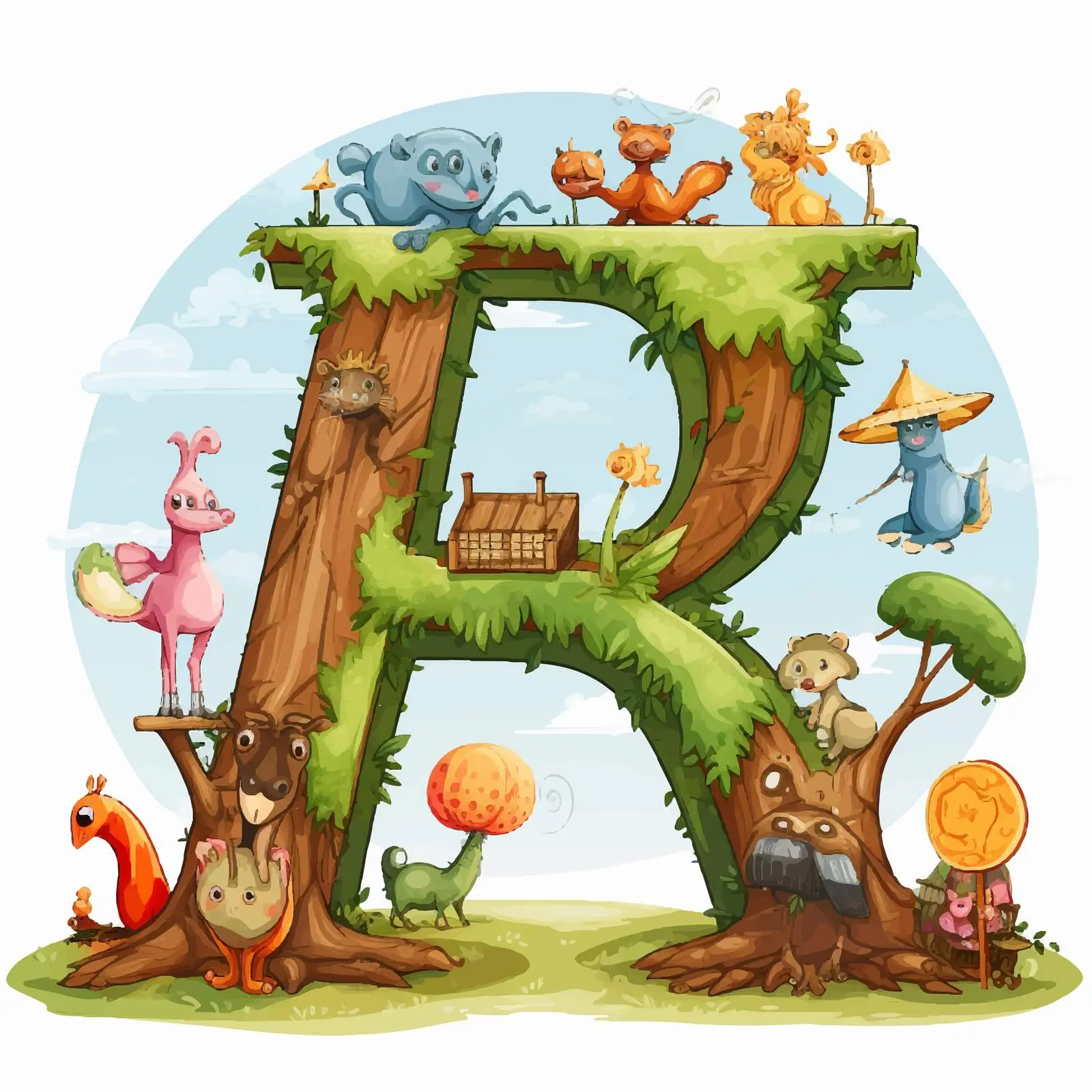 Arrange Letters with Pictures Illustration for Learning — free download from Dotvec