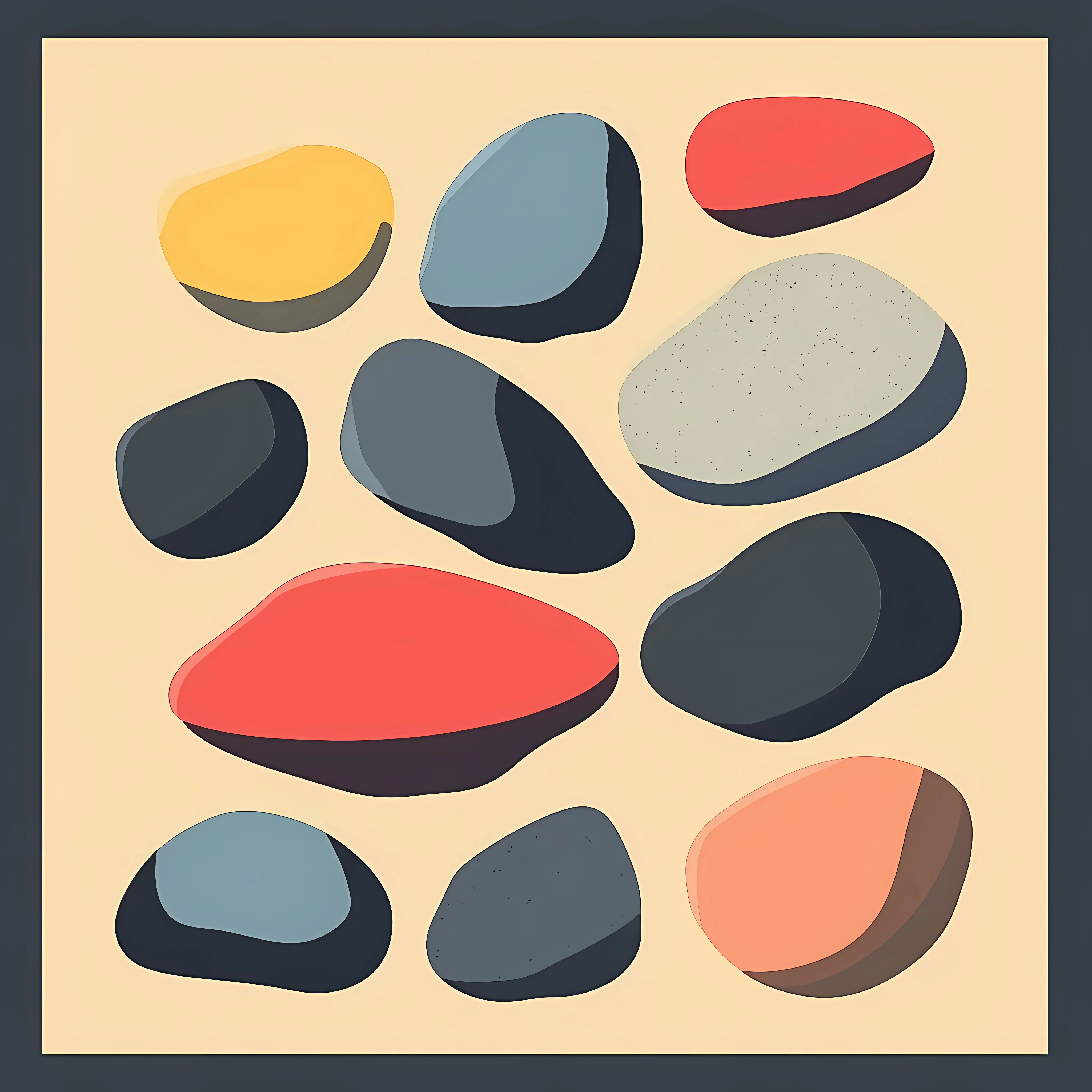 Flat Vector Illustration of Arranged Stones — free download from Dotvec