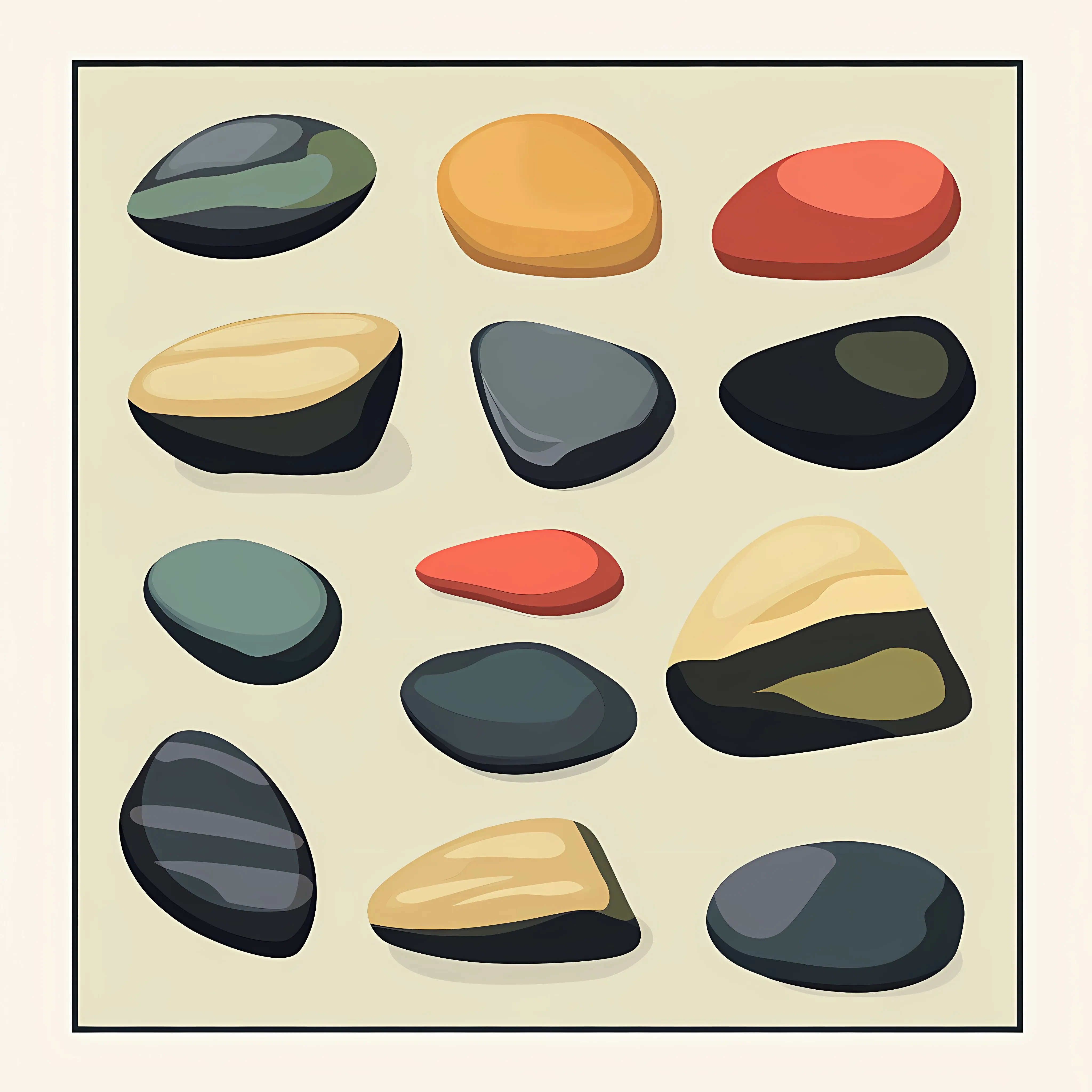 Flat Vector Illustration of Arranged Stones — free download from Dotvec