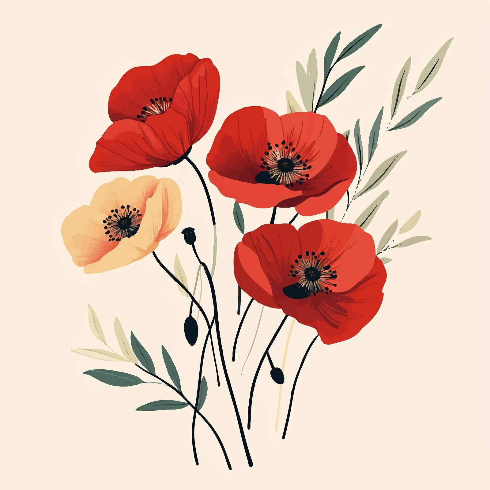 Beautiful Blooming Floral Arrangement Art Background — free download from Dotvec