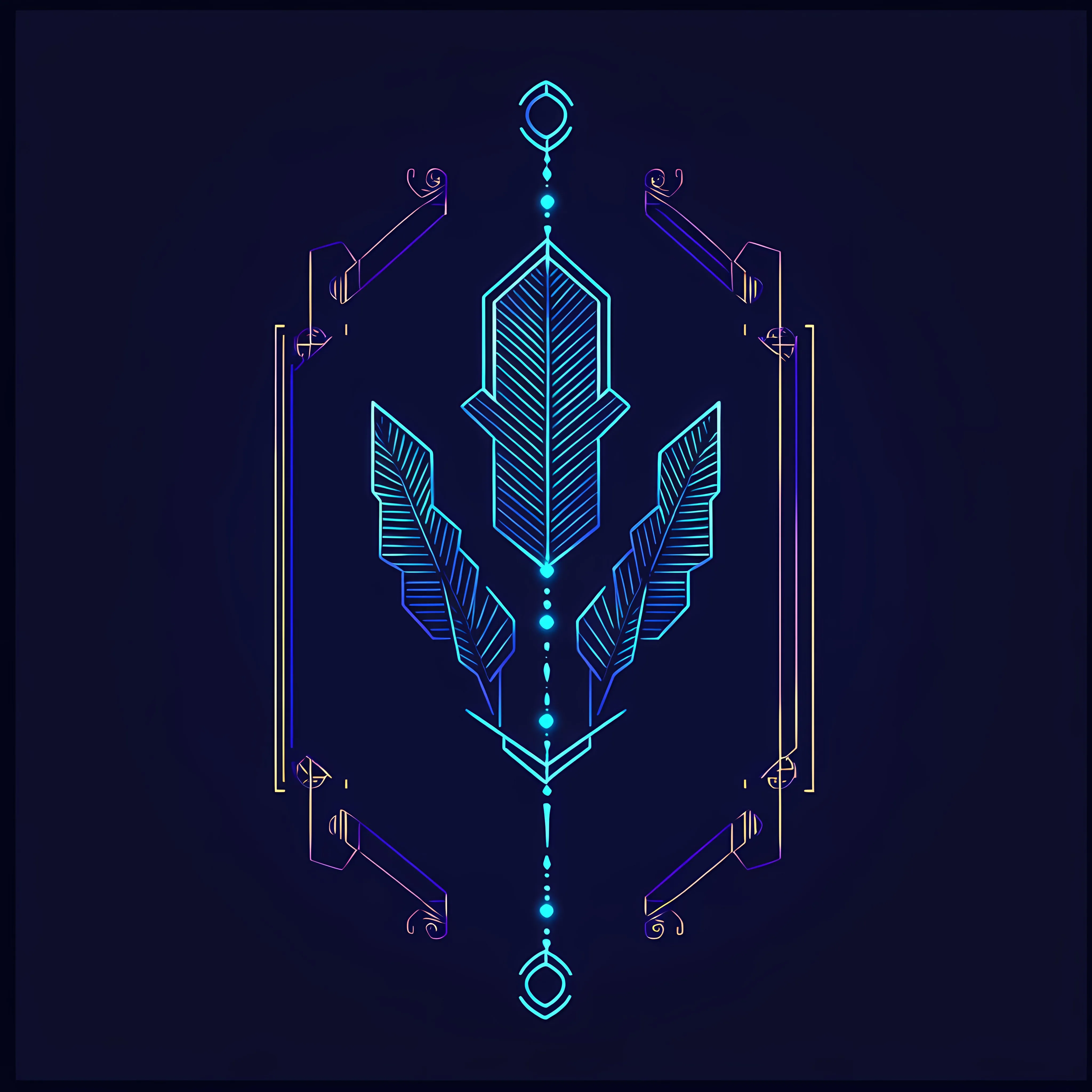 Retro Blue Neon Arrow Flat Vector Illustration — free download from Dotvec