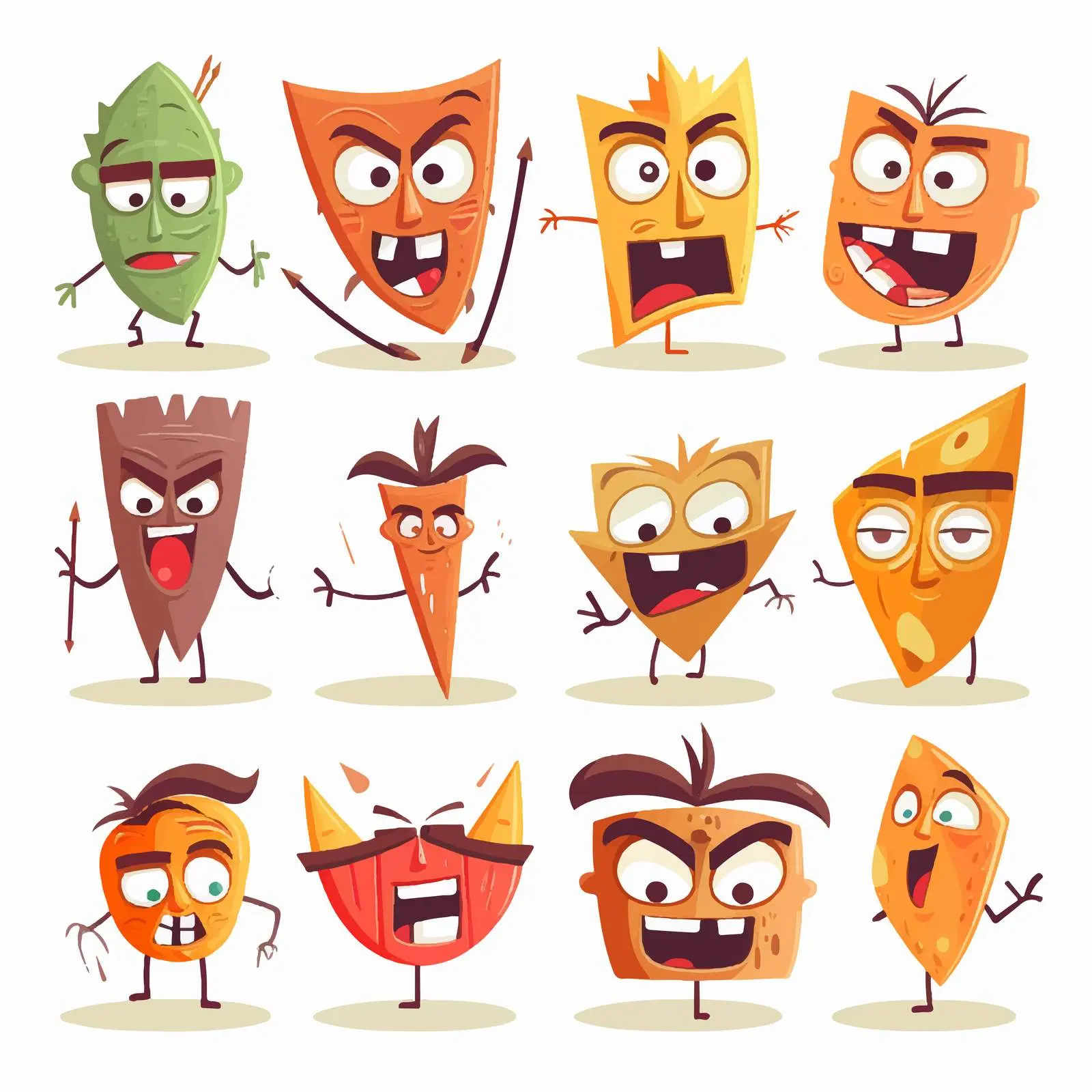 Funny Cartoon Arrows with Emotions Vectors – free vector symbols image from Dotvec