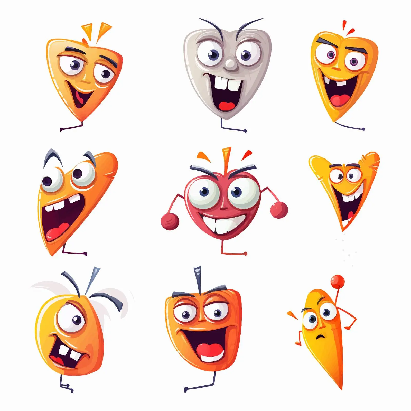 Funny Cartoon Arrows with Emotions — free download from Dotvec