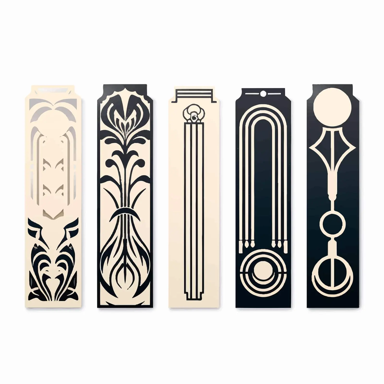 Art Deco Bookmark Bundle Laser Cut Design – free artistic bookmarks image from Dotvec